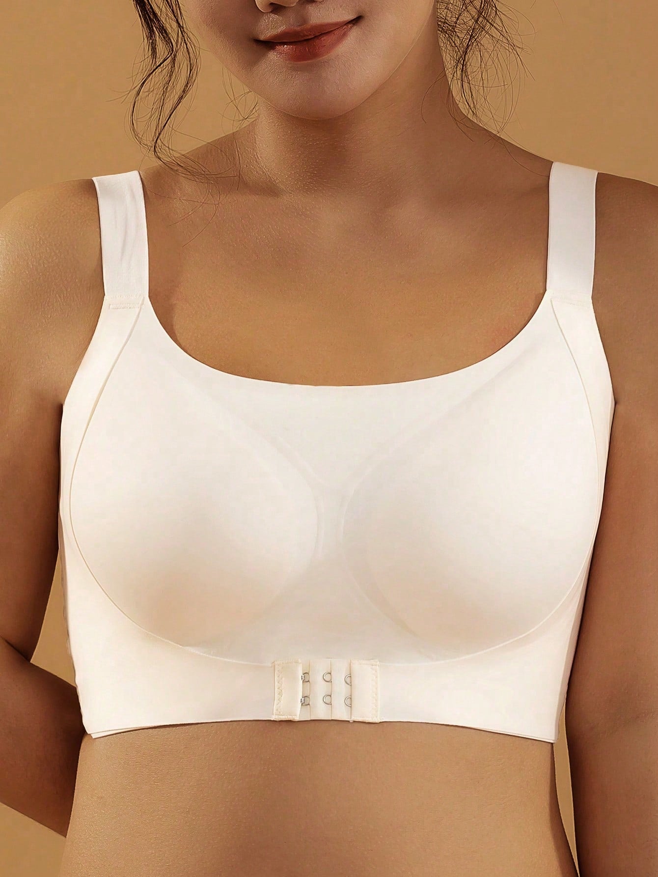 Plus Size Wireless Thin Padded Bra With Front Closure, Lift And Support For Large Bust, Wireless, Minimizes Spillage