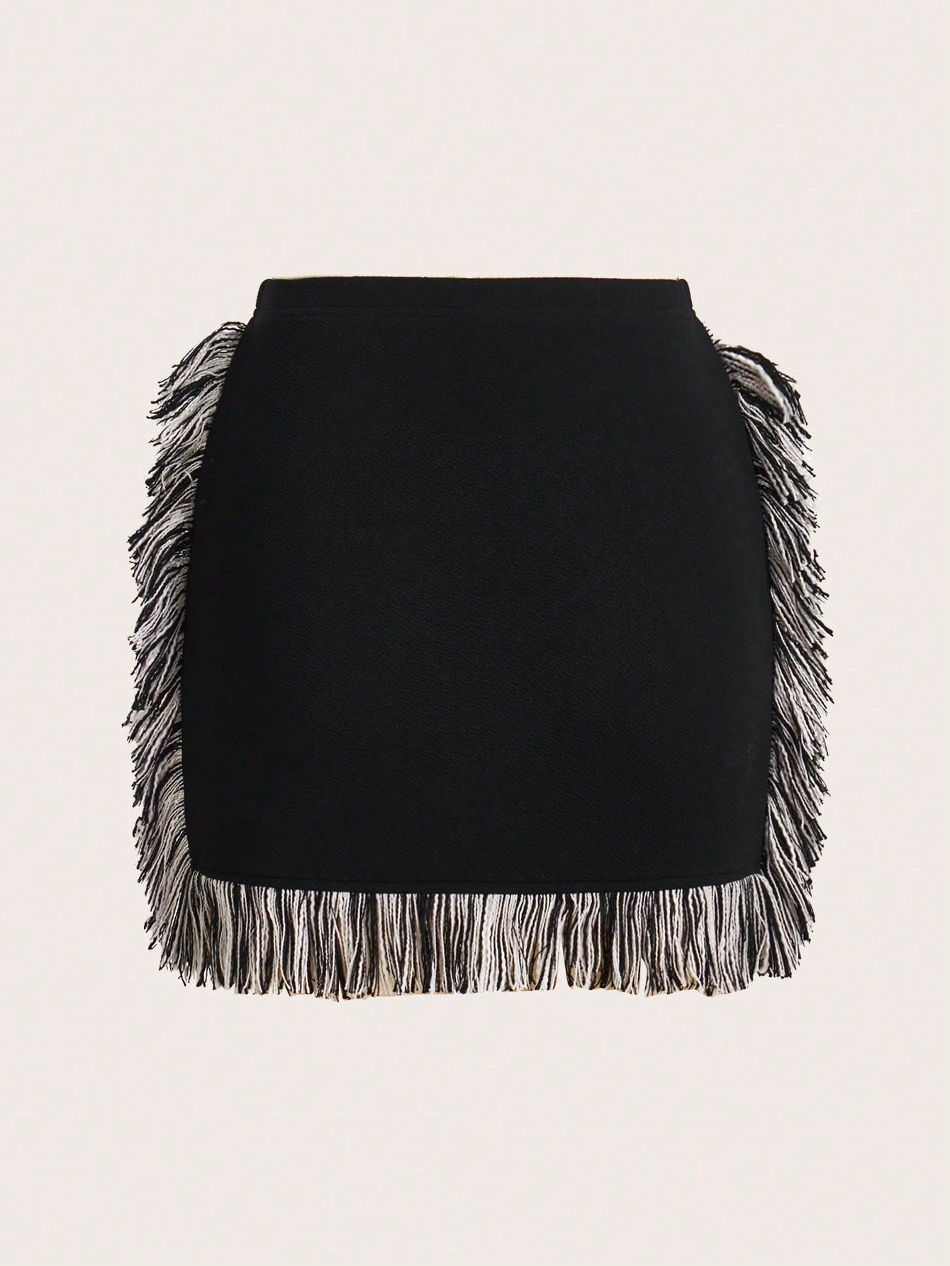 Slayr Women's Printed Tassel Hip-Covering Retro Casual Fashion Mini Skirt