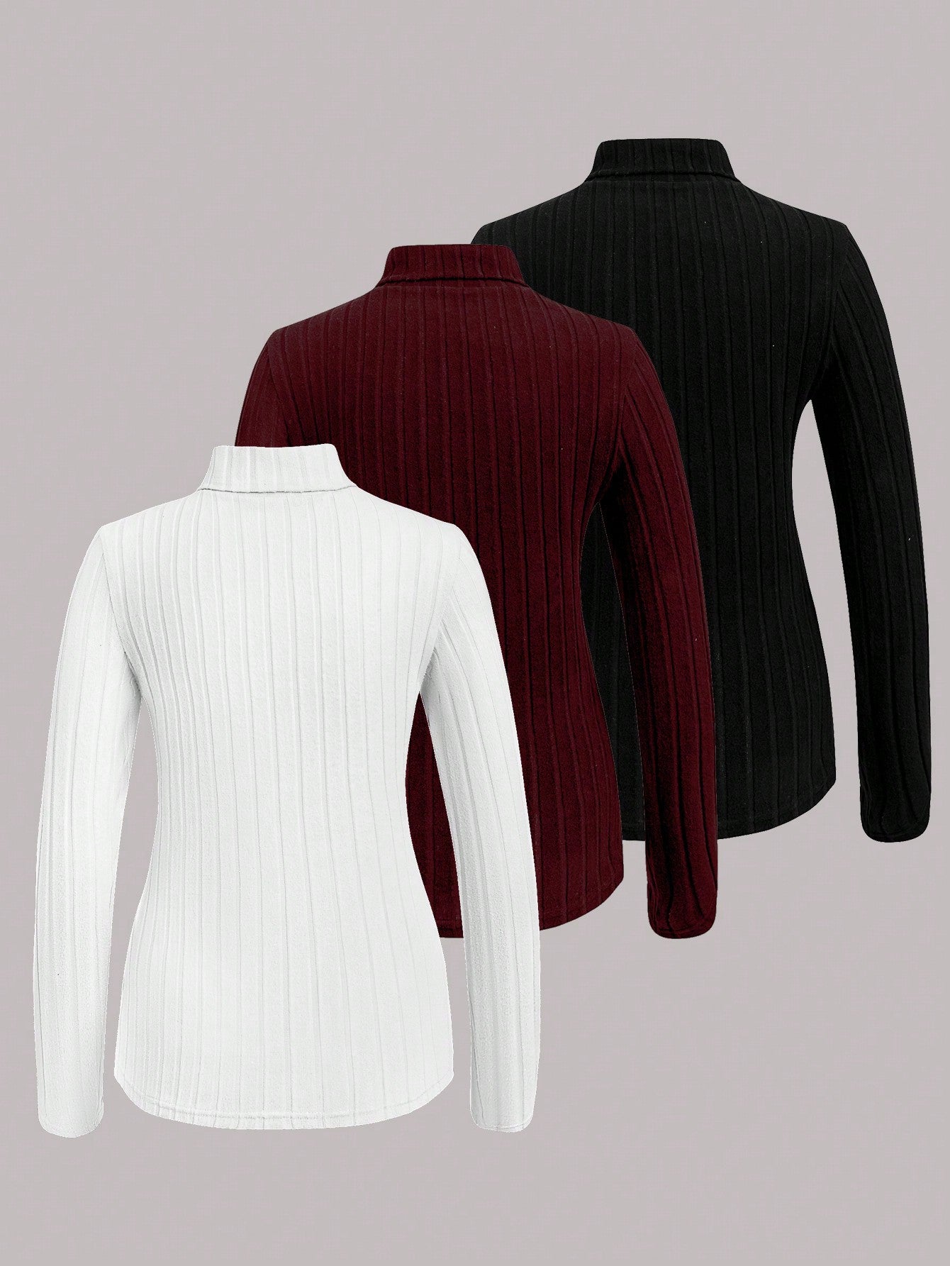 Relaxiva 4pcs Solid High Neck Tee