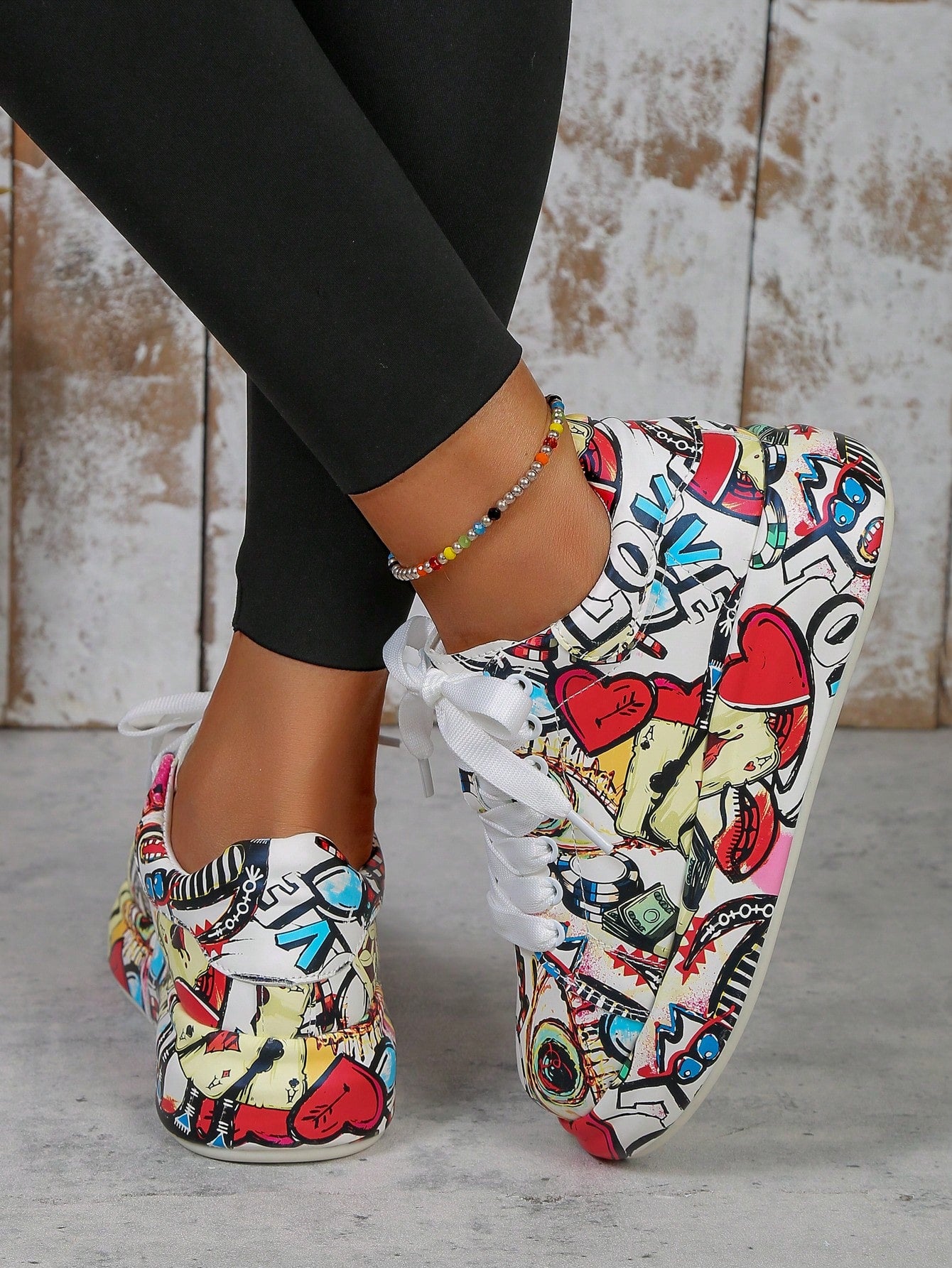 Women/Unisex Thick Sole Casual 3D Painted Sneakers