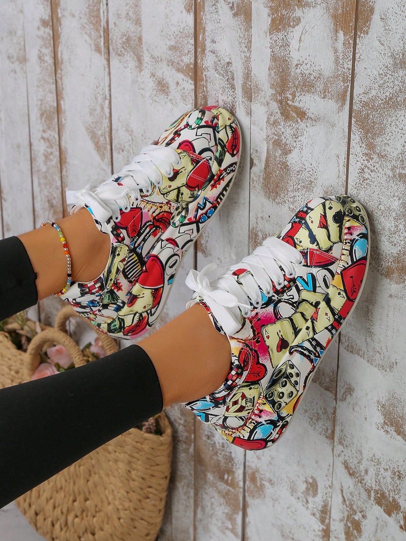 Women/Unisex Thick Sole Casual 3D Painted Sneakers