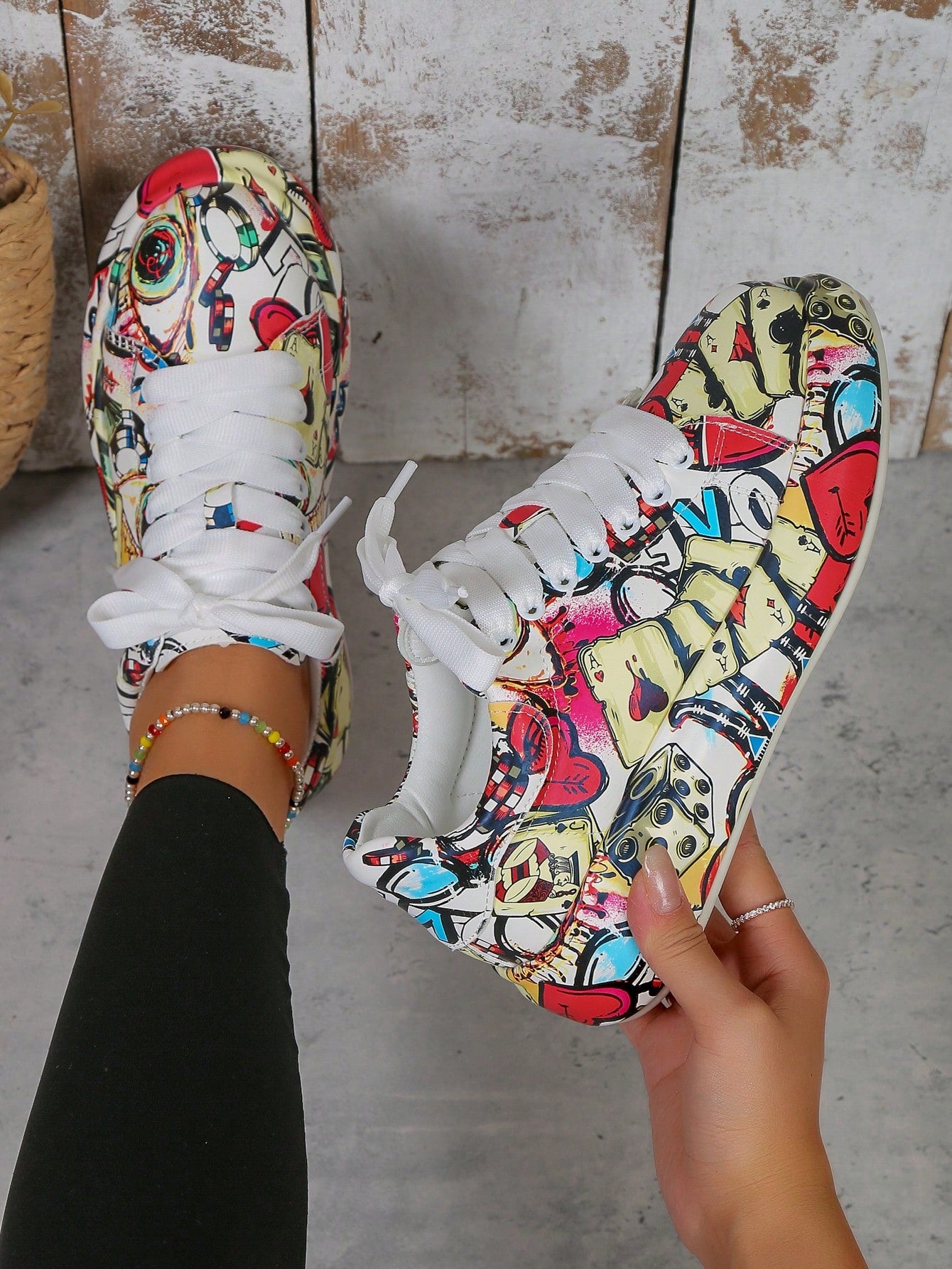 Women/Unisex Thick Sole Casual 3D Painted Sneakers
