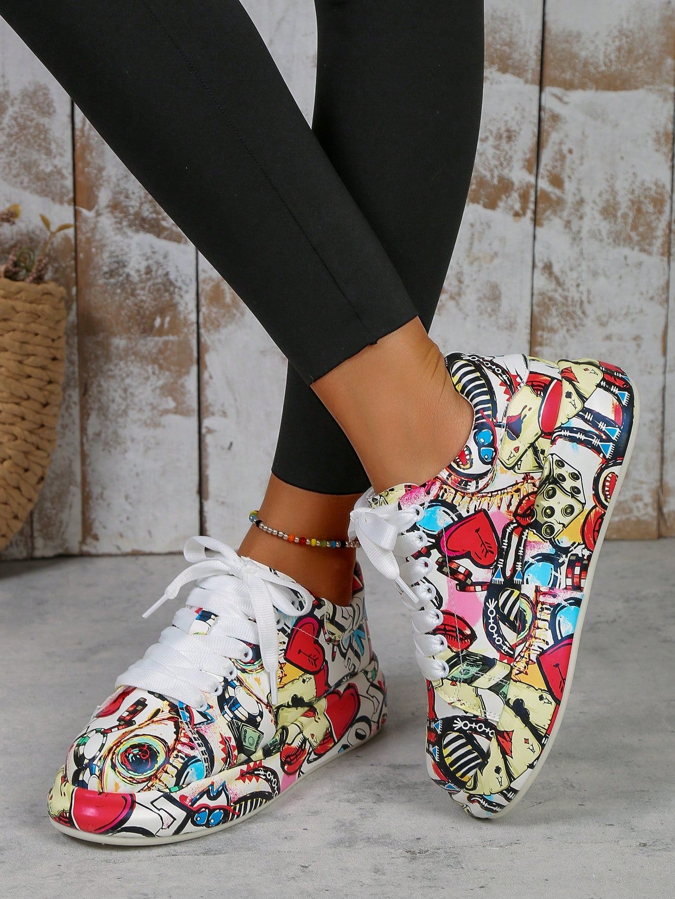 Women/Unisex Thick Sole Casual 3D Painted Sneakers