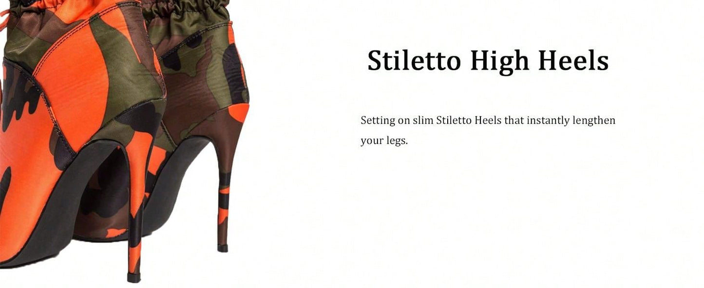 Arqa Sexy Party Collection Women Shoes Point Toe Fashion Multicolor Camouflage Women's Ankle Boots,Glamorous Boots