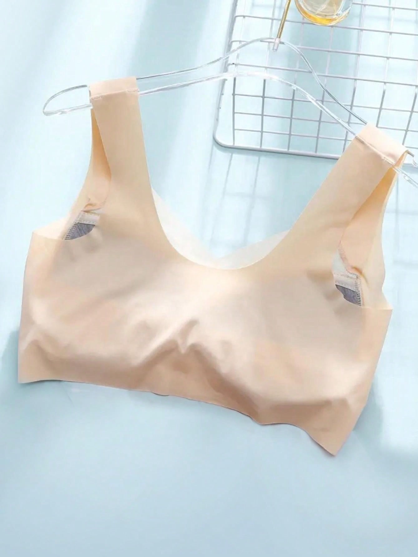 Women Seamless Solid Sports Bra, Wireless, For Everyday Wear