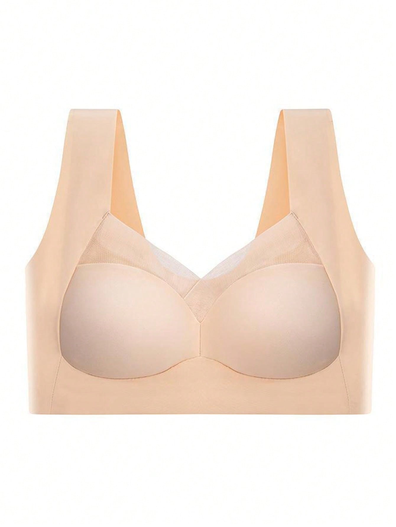Women Seamless Solid Sports Bra, Wireless, For Everyday Wear