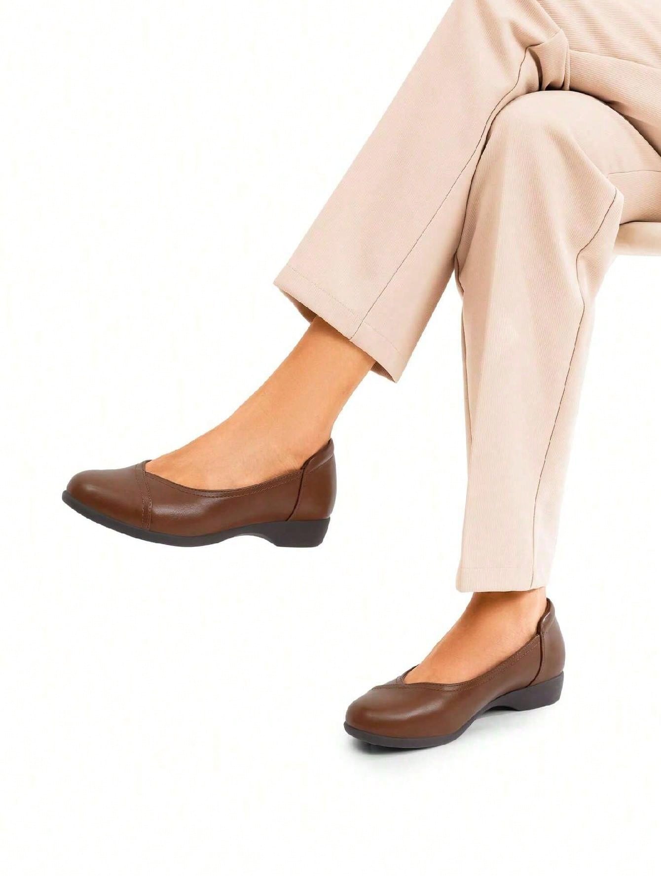 Women's Flats  Comfortable Arch Support Slip-On Business Office Casual Dress Wearables With 3D Molded Insole Ballet  Flats Shoe