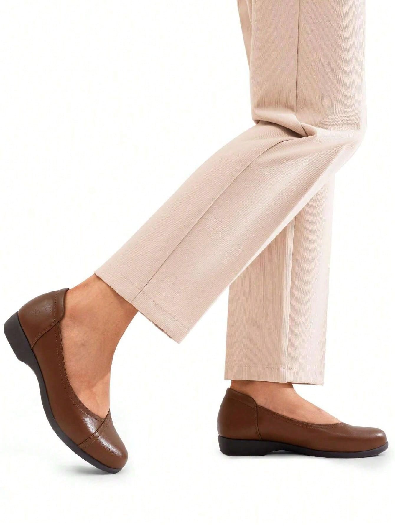 Women's Flats  Comfortable Arch Support Slip-On Business Office Casual Dress Wearables With 3D Molded Insole Ballet  Flats Shoe