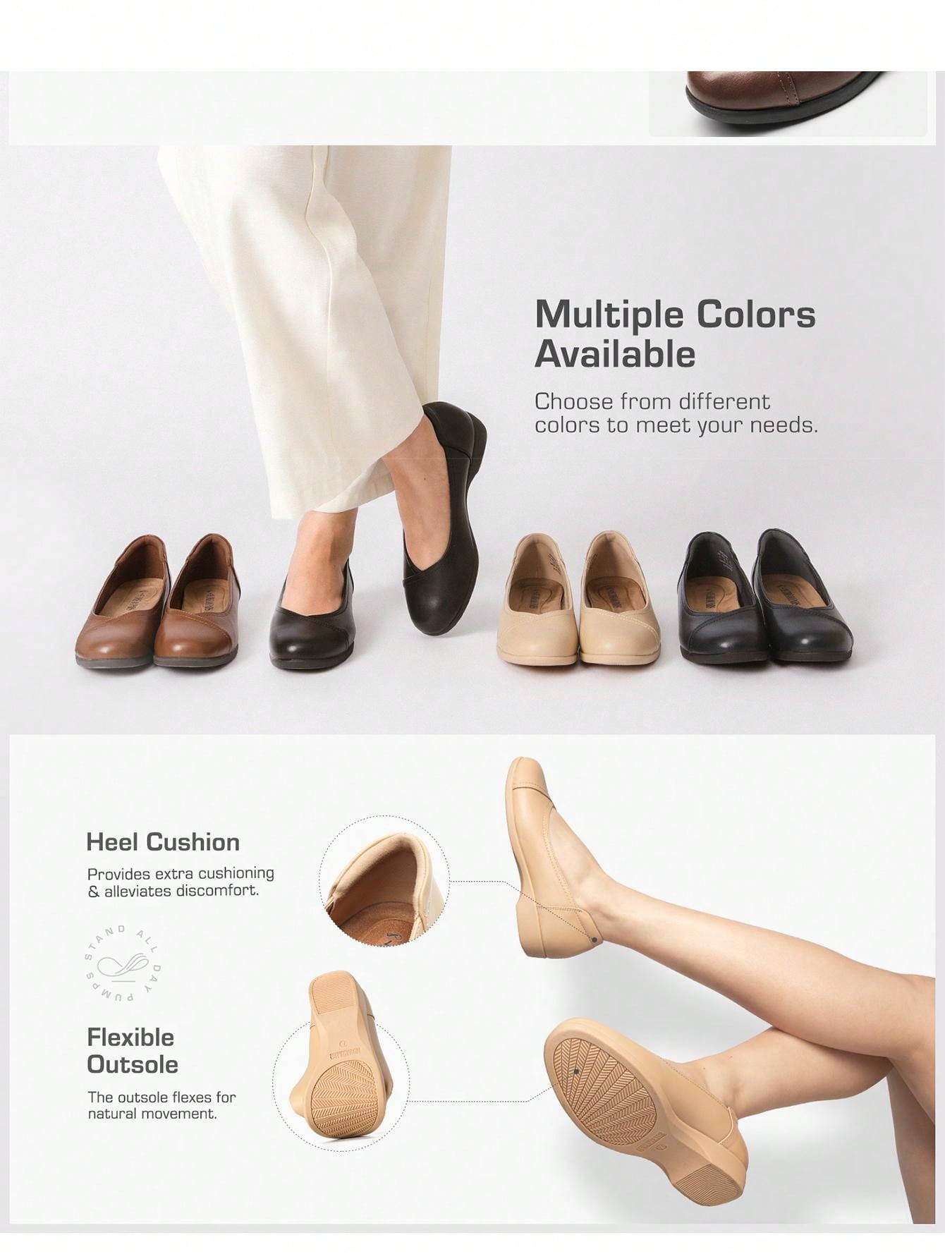 Women's Flats  Comfortable Arch Support Slip-On Business Office Casual Dress Wearables With 3D Molded Insole Ballet  Flats Shoe