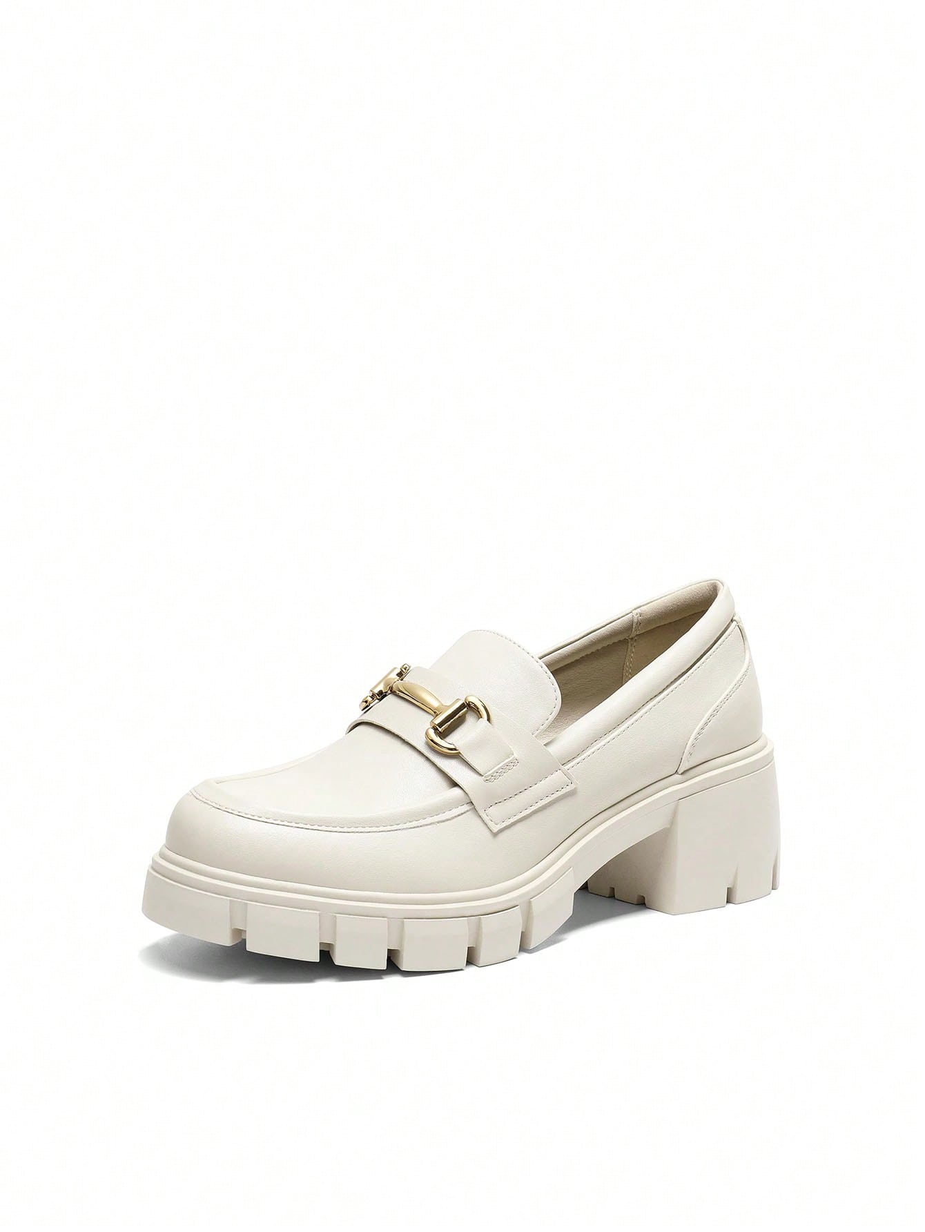 Women's Loafers Platform Chunky Loafers & Slip On Casual Leather Shoes