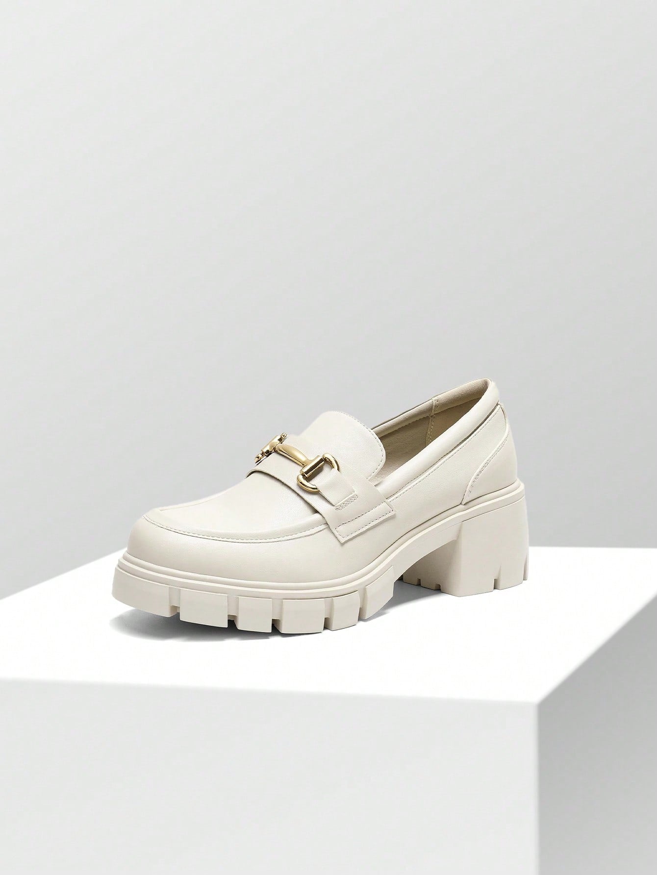 Women's Loafers Platform Chunky Loafers & Slip On Casual Leather Shoes