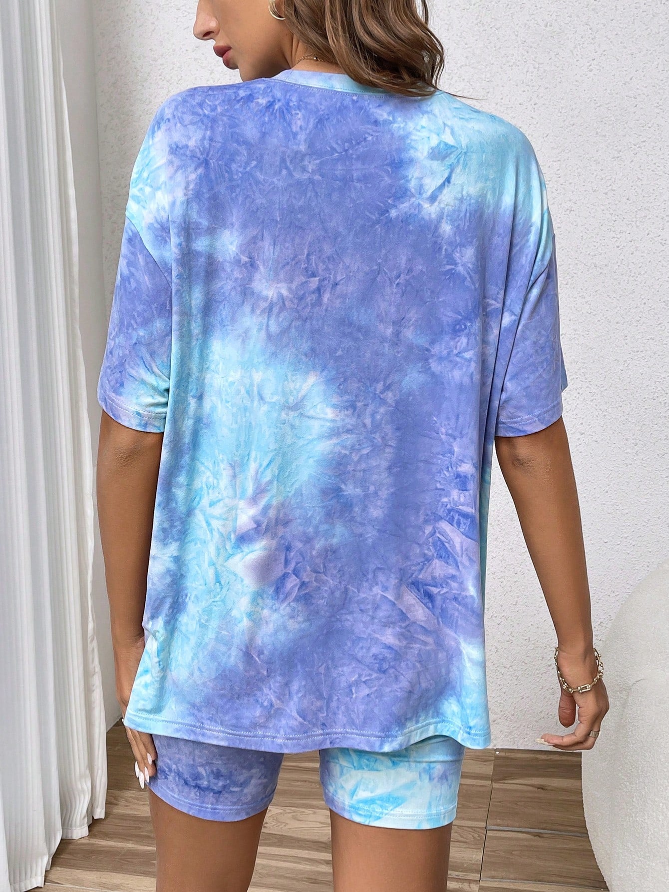 Maternity Tie Dye Loose Fit 2pcs Shorts Set For Casual Wear