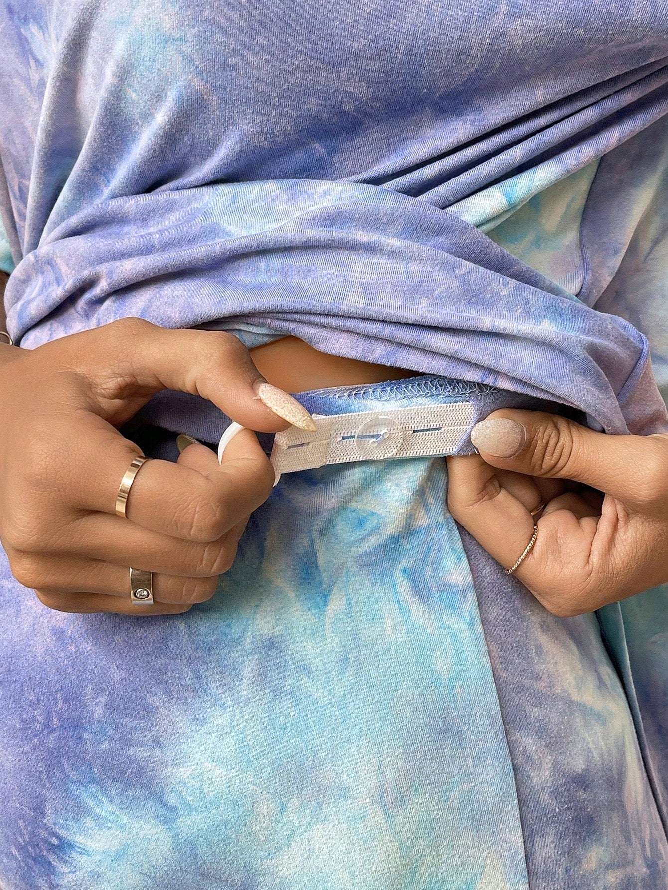 Maternity Tie Dye Loose Fit 2pcs Shorts Set For Casual Wear