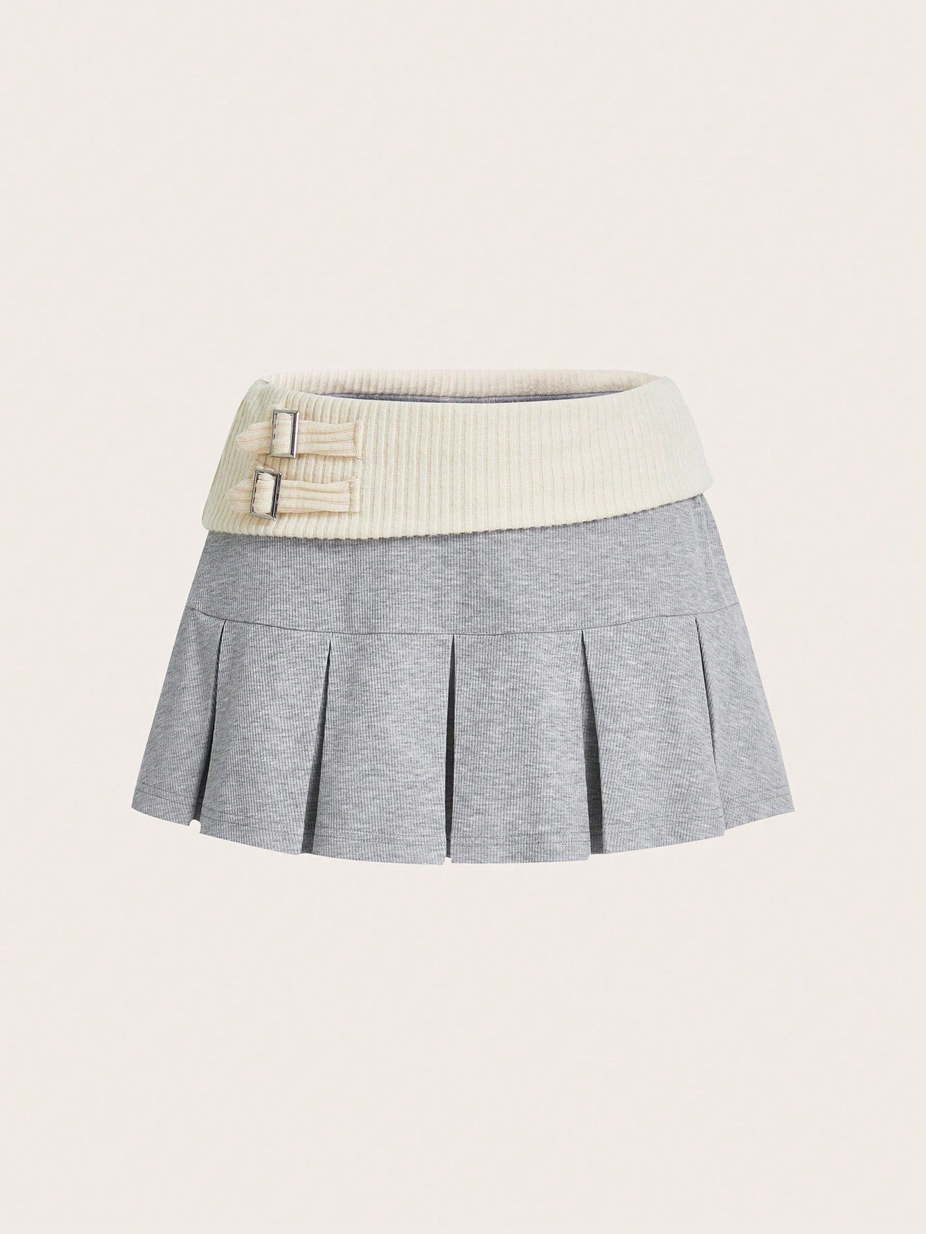 ICON Women's Low Waist Color Block Pleated Y2k Mini Skirt