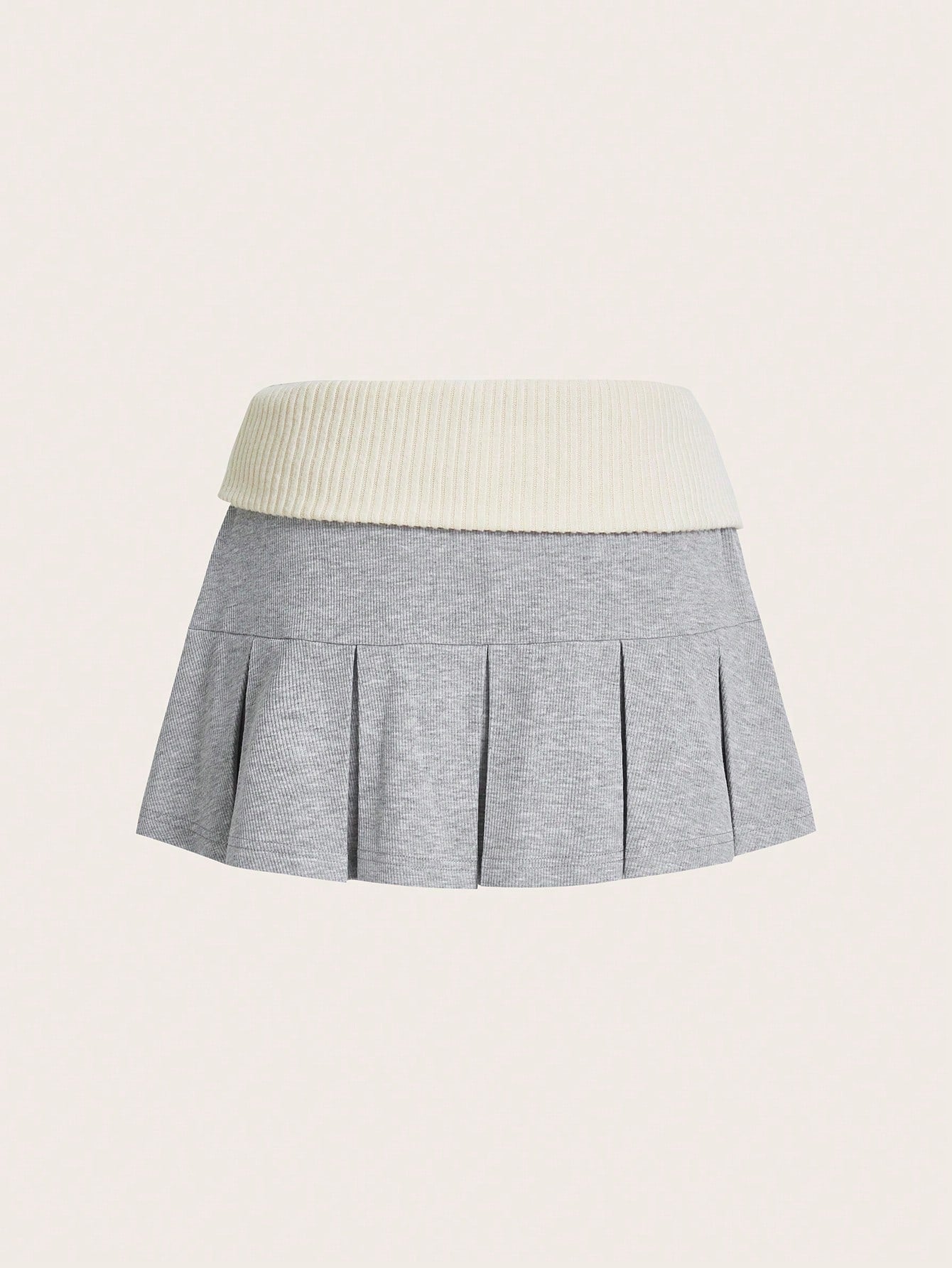 ICON Women's Low Waist Color Block Pleated Y2k Mini Skirt
