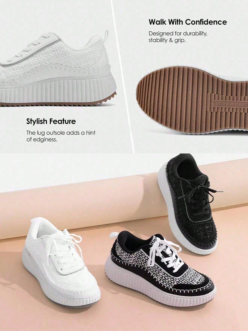 Women Chunky Sneakers Comfortable Casual Platform Fashion Suitable For Short Women Sport Style Trendy And Comfortable Vacation Outfits