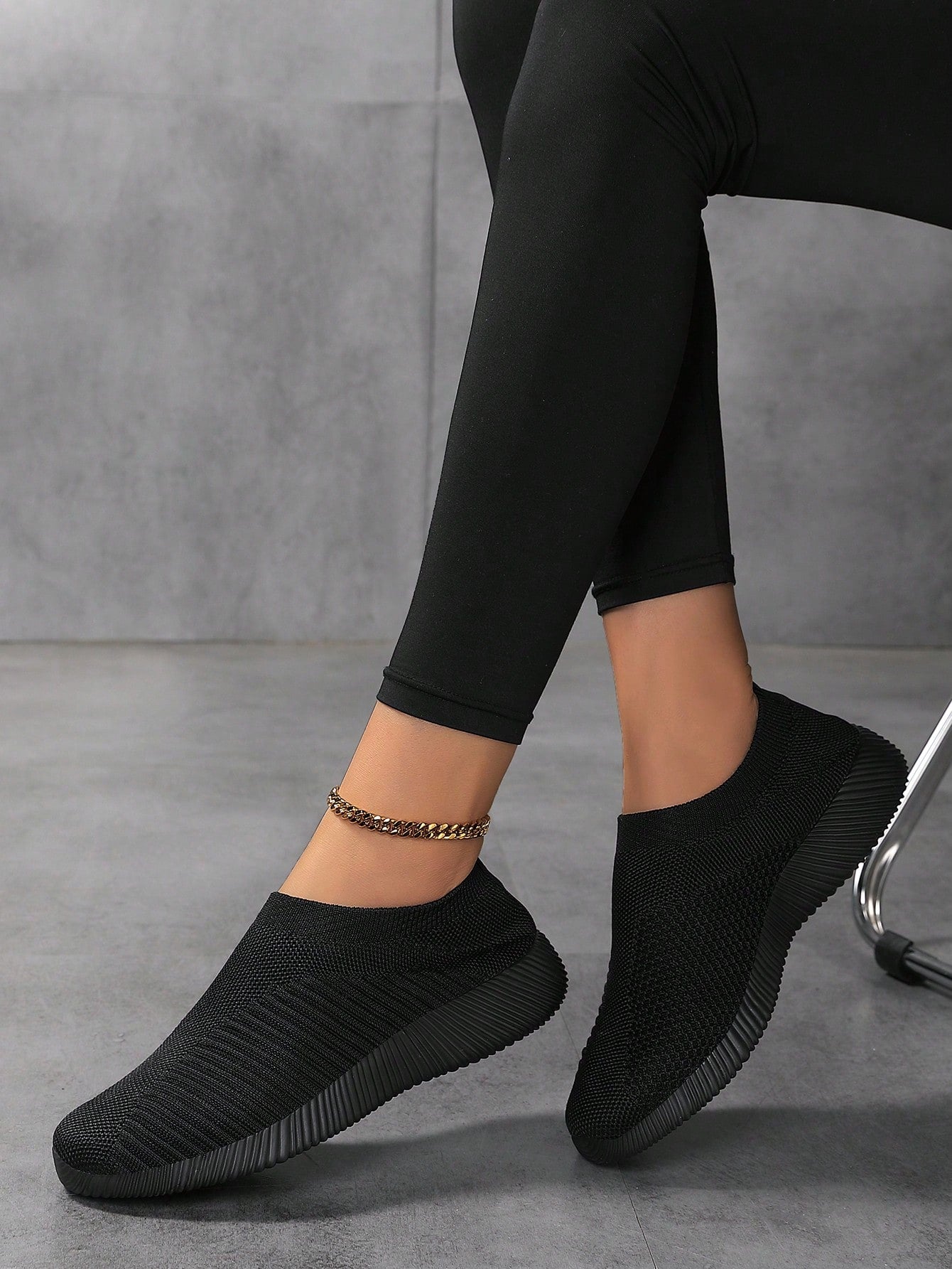 Women's Breathable Knit Casual Flat Loafers, Lightweight & Comfortable Slip-On Shoes, White