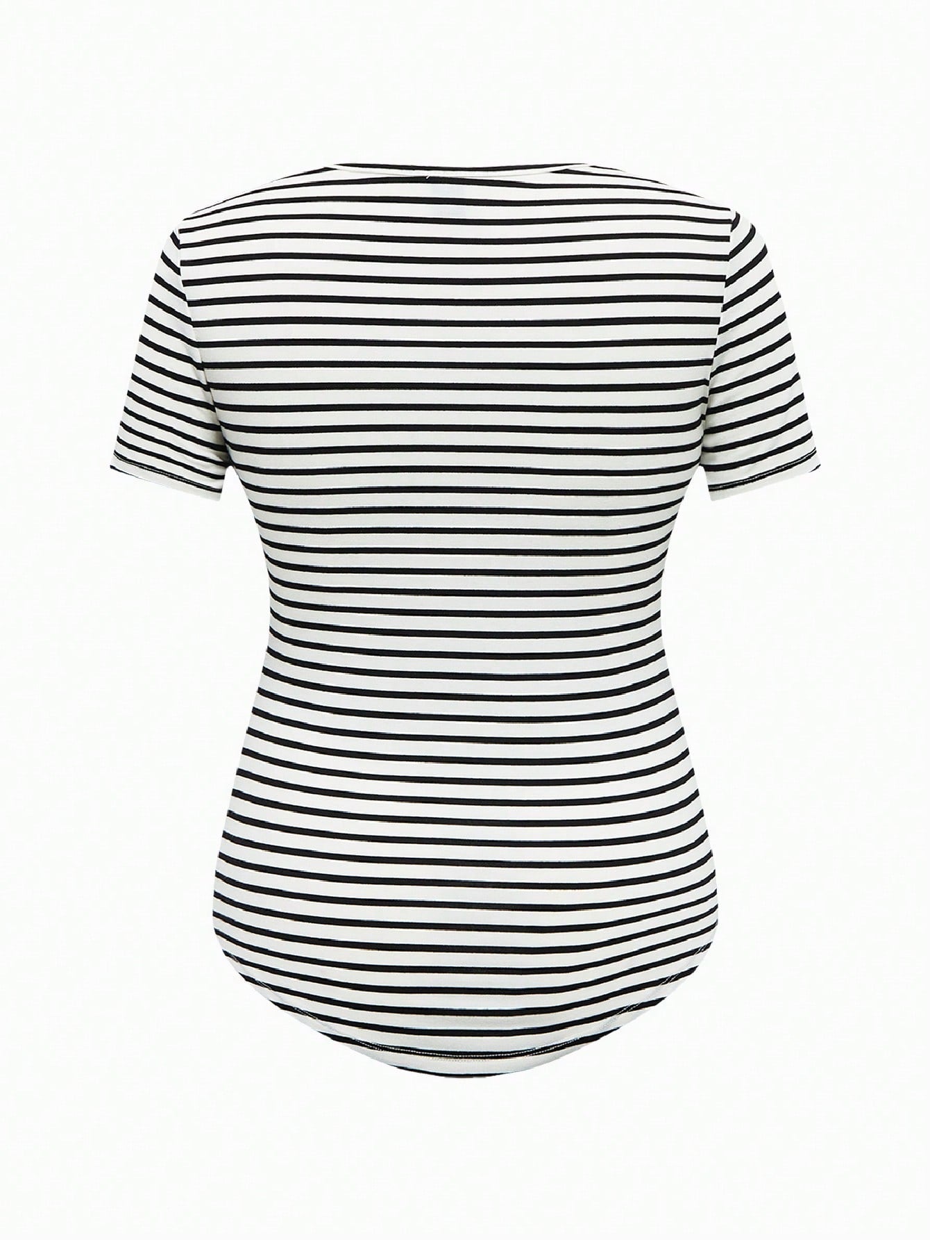 Modmama Maternity Summer Casual Nursing Clothes Round Neck Short Sleeve Slim Fit T-Shirt