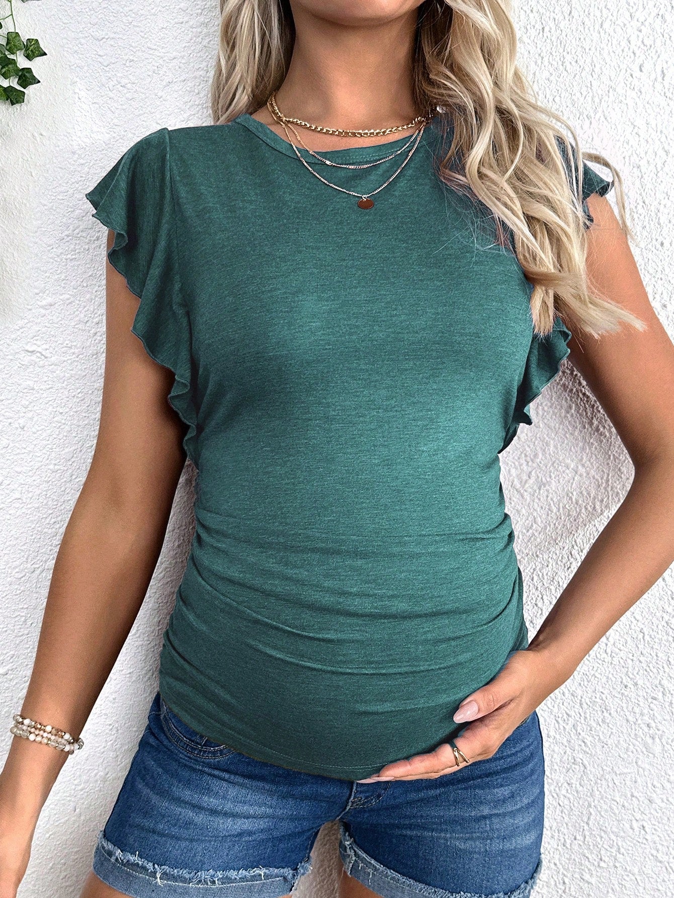 Maternity Casual Regular Fit Short Sleeve T-Shirt With Round Neckline, Suitable For Summer