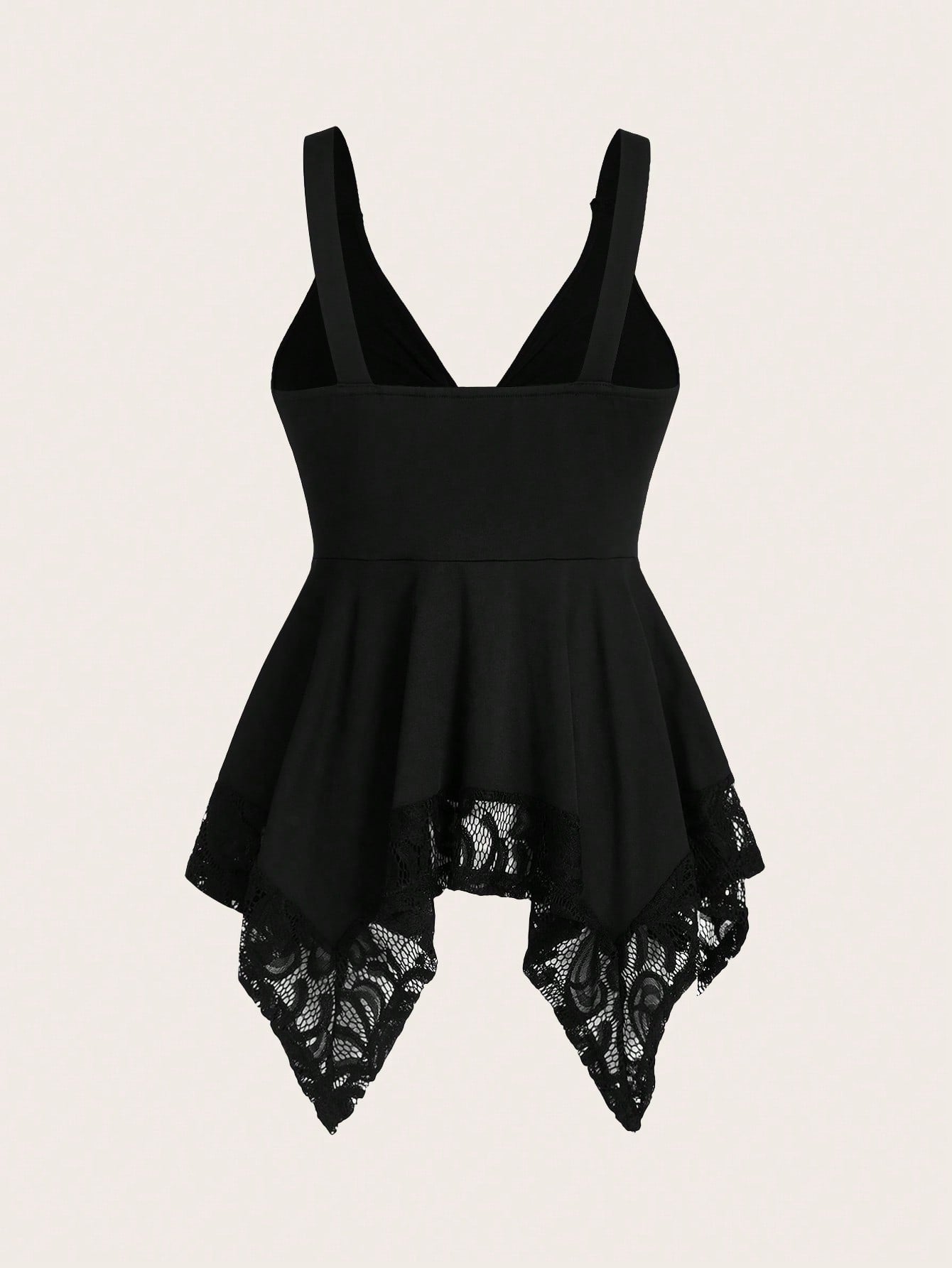 Sweetra Women Lace Decorated Heart Shaped And Floral Splicing Tank Top Y2K Outfit 