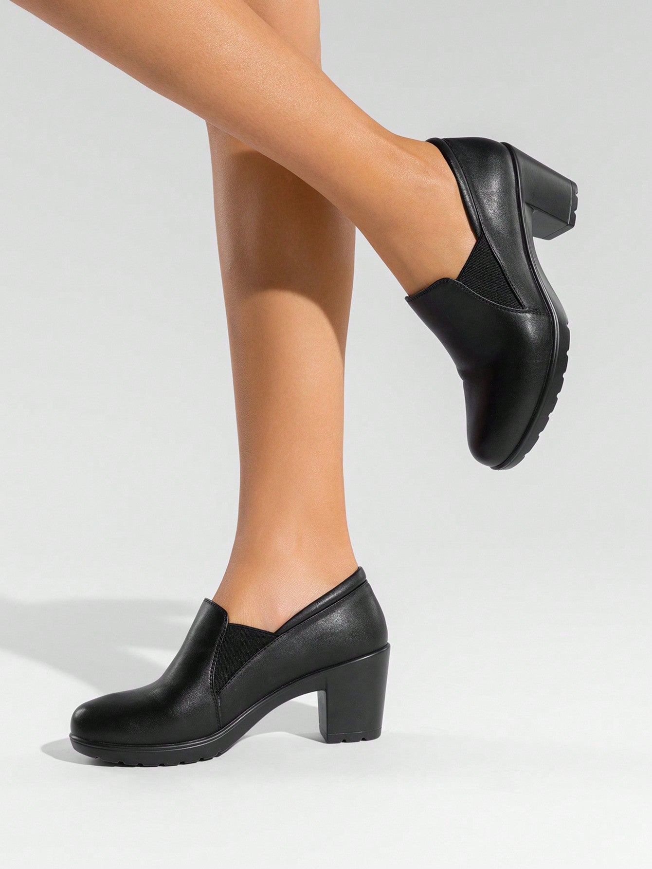 Women's Chunky Low Block Heel Pumps Comfort Oxfords Shoes Casual Loafers