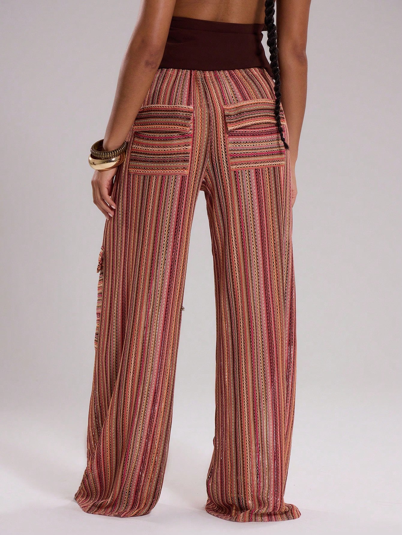 MUSERA Crocket Pocket Low Rise Wide Leg Trouser