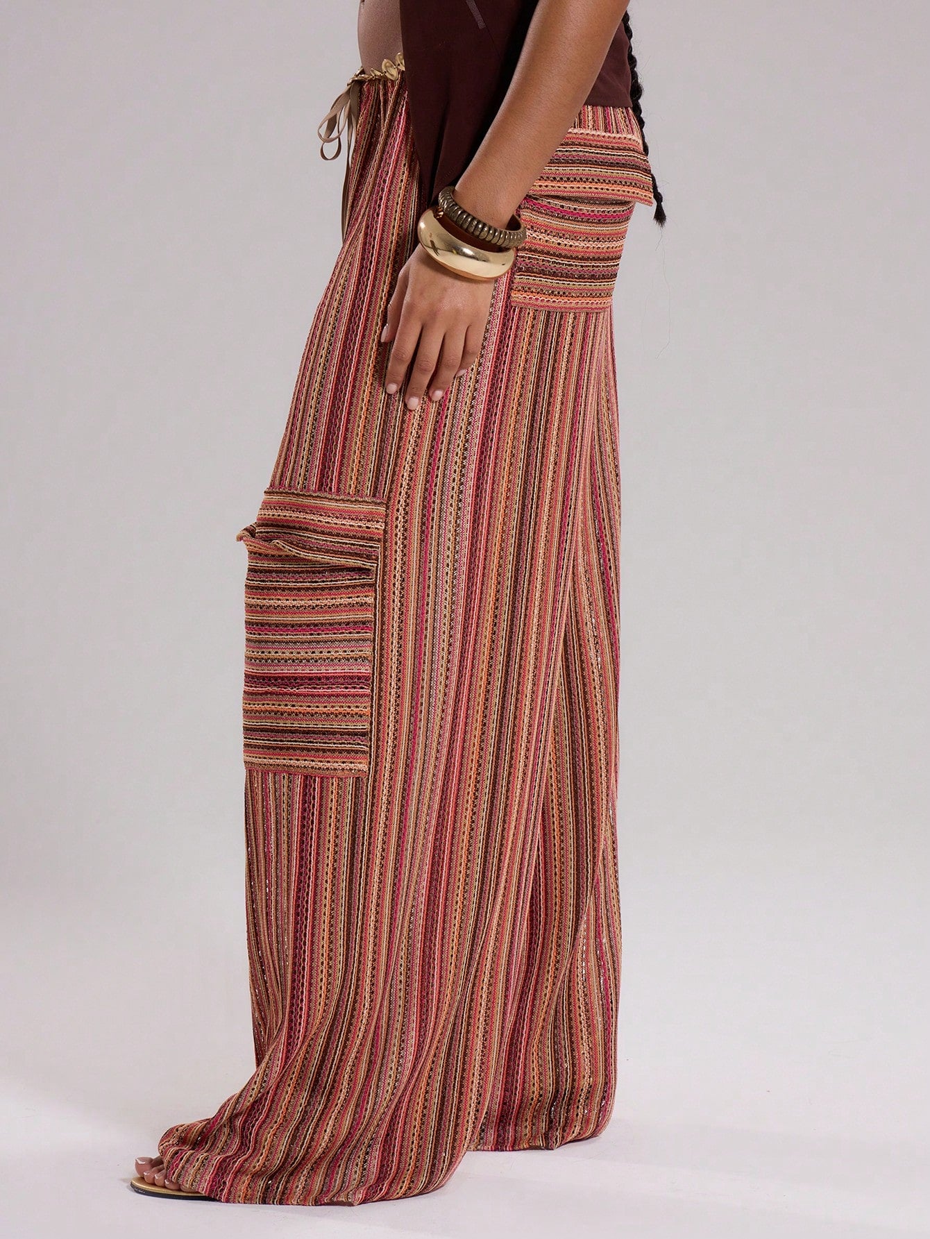 MUSERA Crocket Pocket Low Rise Wide Leg Trouser