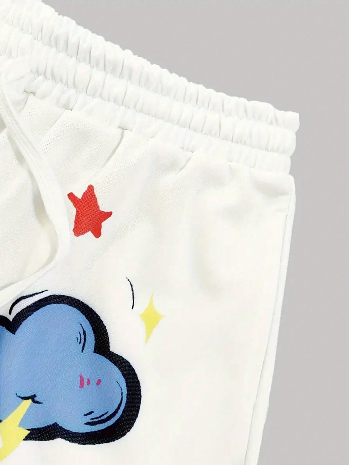 INAWLY Women Drawstring Waist Cartoon Print Shorts With Slogan And Pockets, Casual