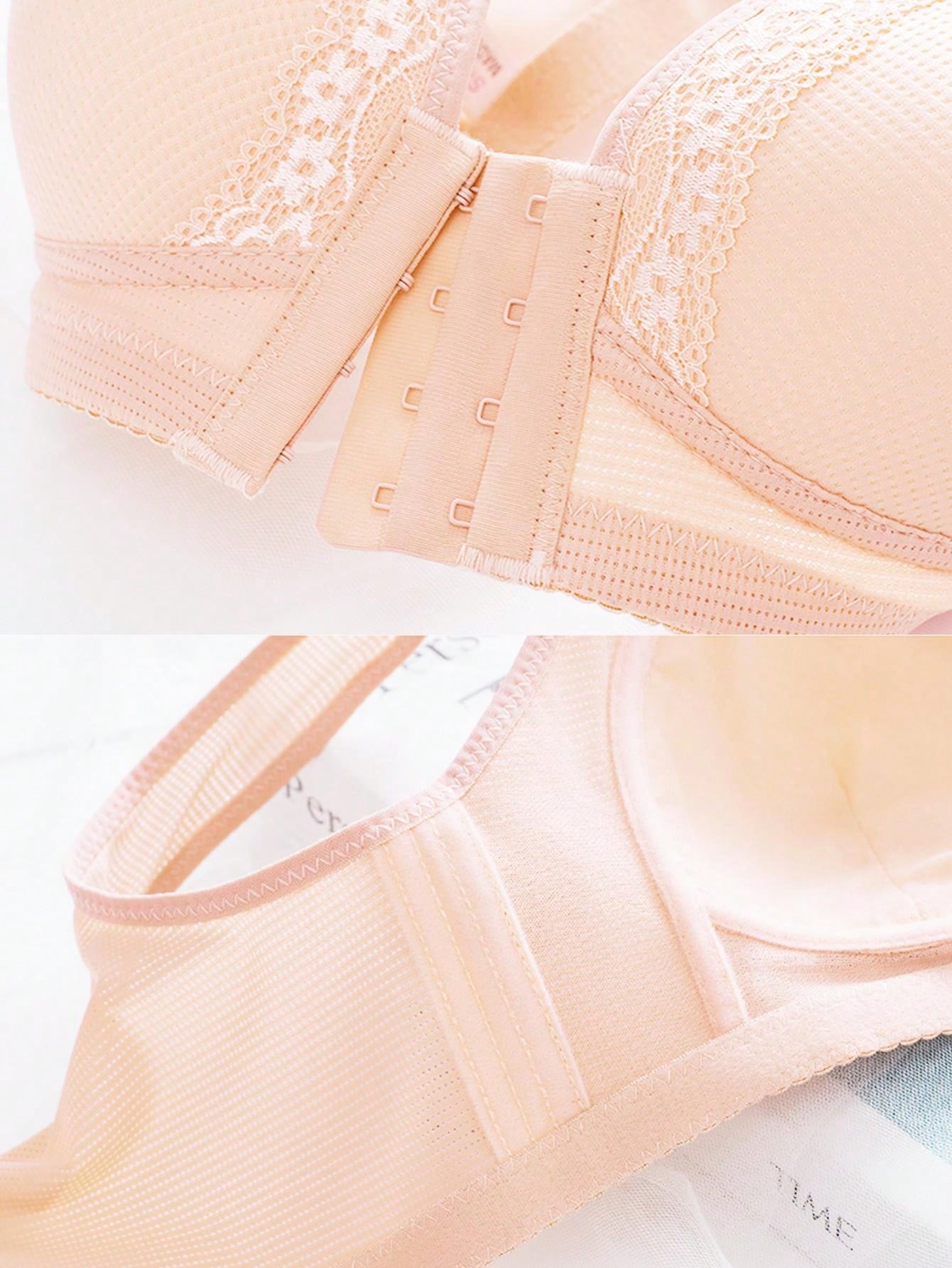 Women Front Closure Wireless Bra, Comfortable Breathable Front-Closure Simple Bra, Lingerie