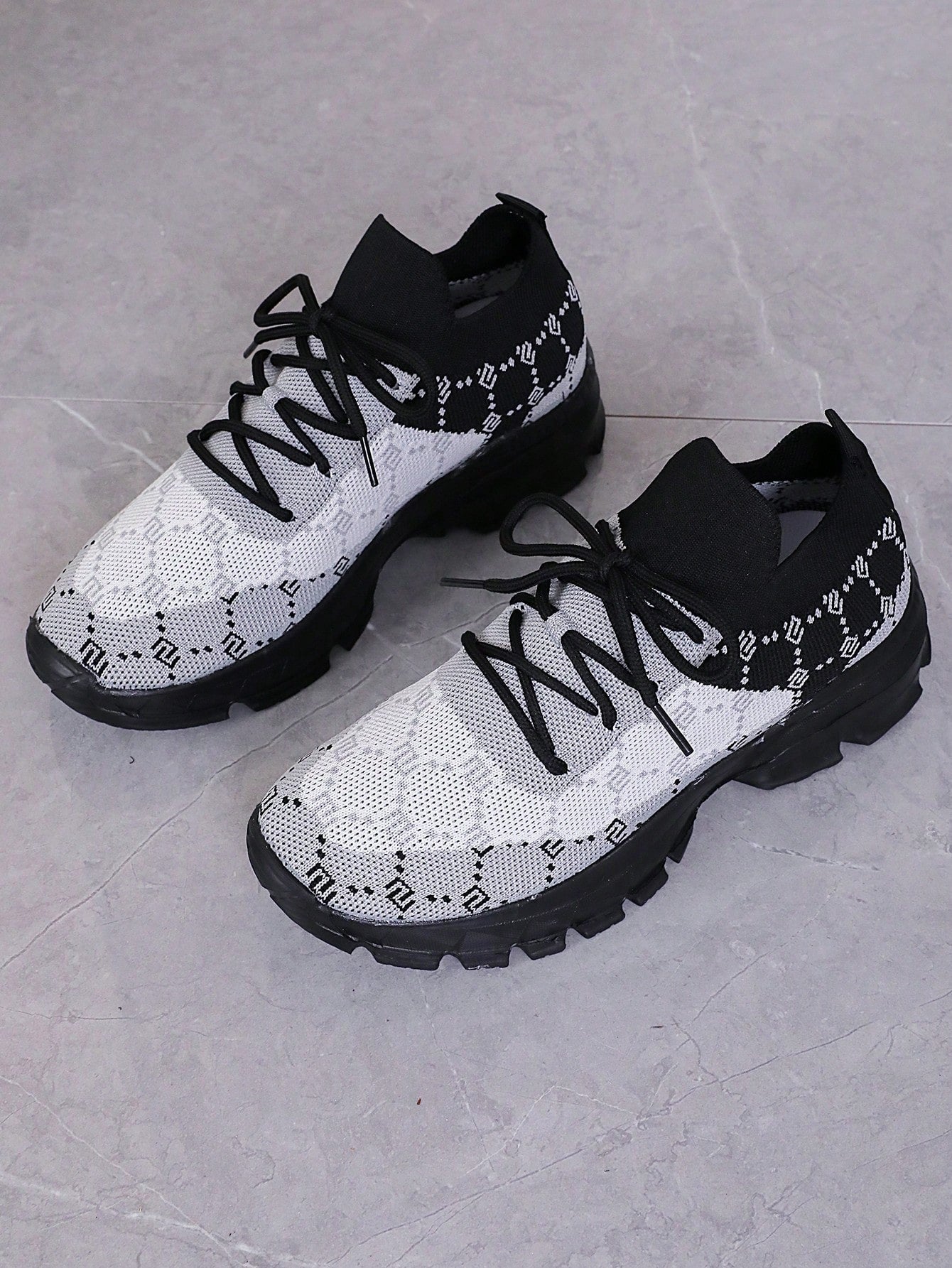 Women Colorblock Lace Up Casual Outdoor Sports Shoes