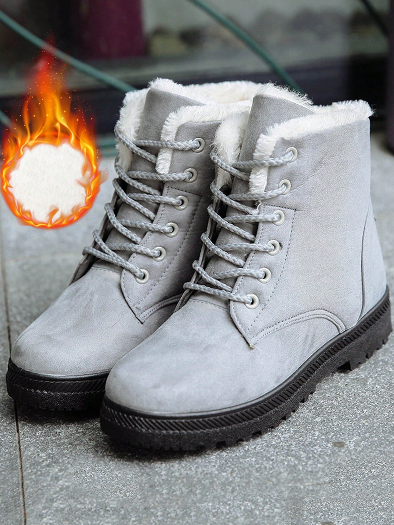 Women's Short Snow Boots, Size 35-44, Warm, Anti-Slip, Round Toe, Plus Size, Lightweight, High-Top, Flat Heels, Casual Mid-Aged Female Shoes