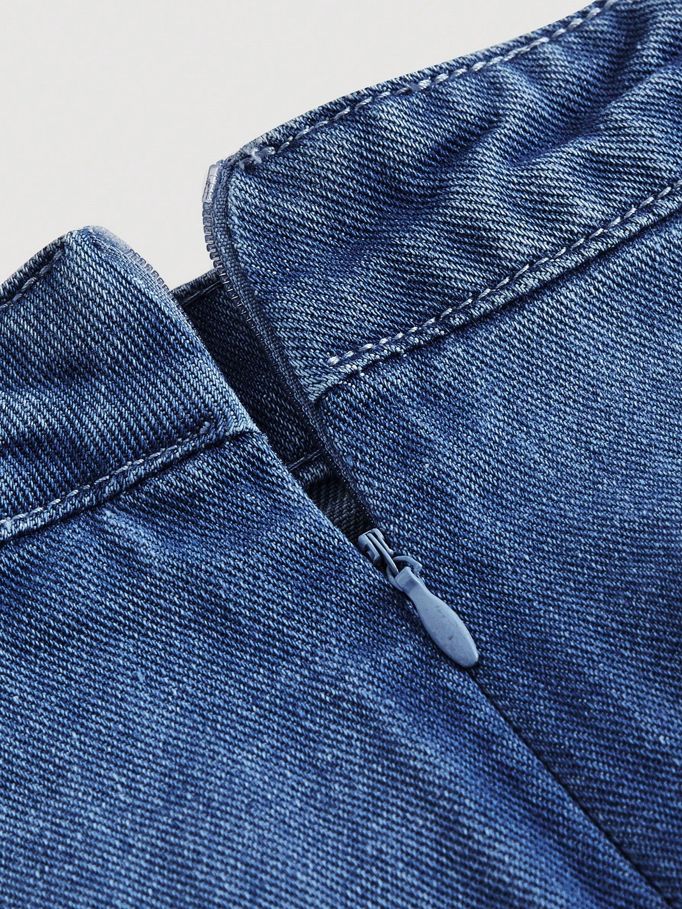 MOD High Waisted Blue Denim Mini Skirt With Bowknot For Women