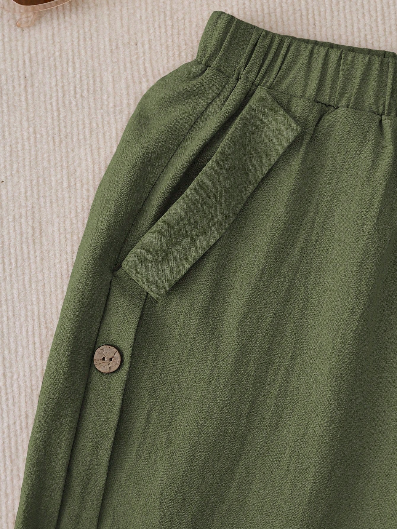 EMERY ROSE Women Casual Daily Wear Side Button Straight Pants