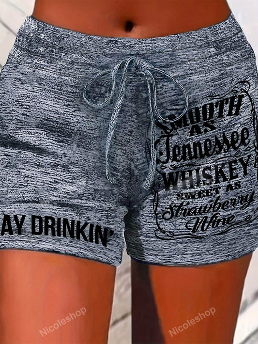 Summer Casual Slogan Printed Shorts