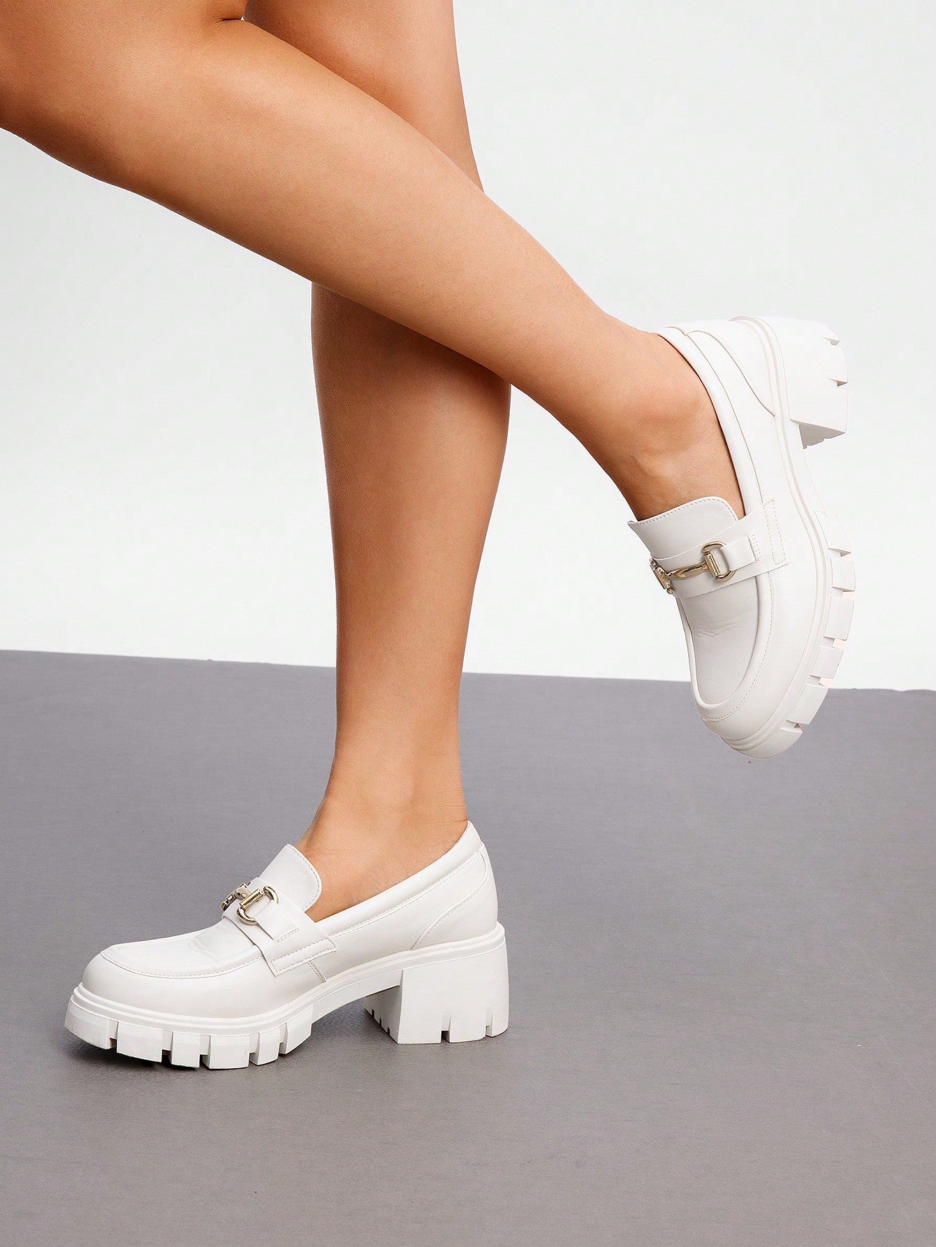 Women's Loafers Platform Chunky Loafers & Slip On Casual Leather Shoes