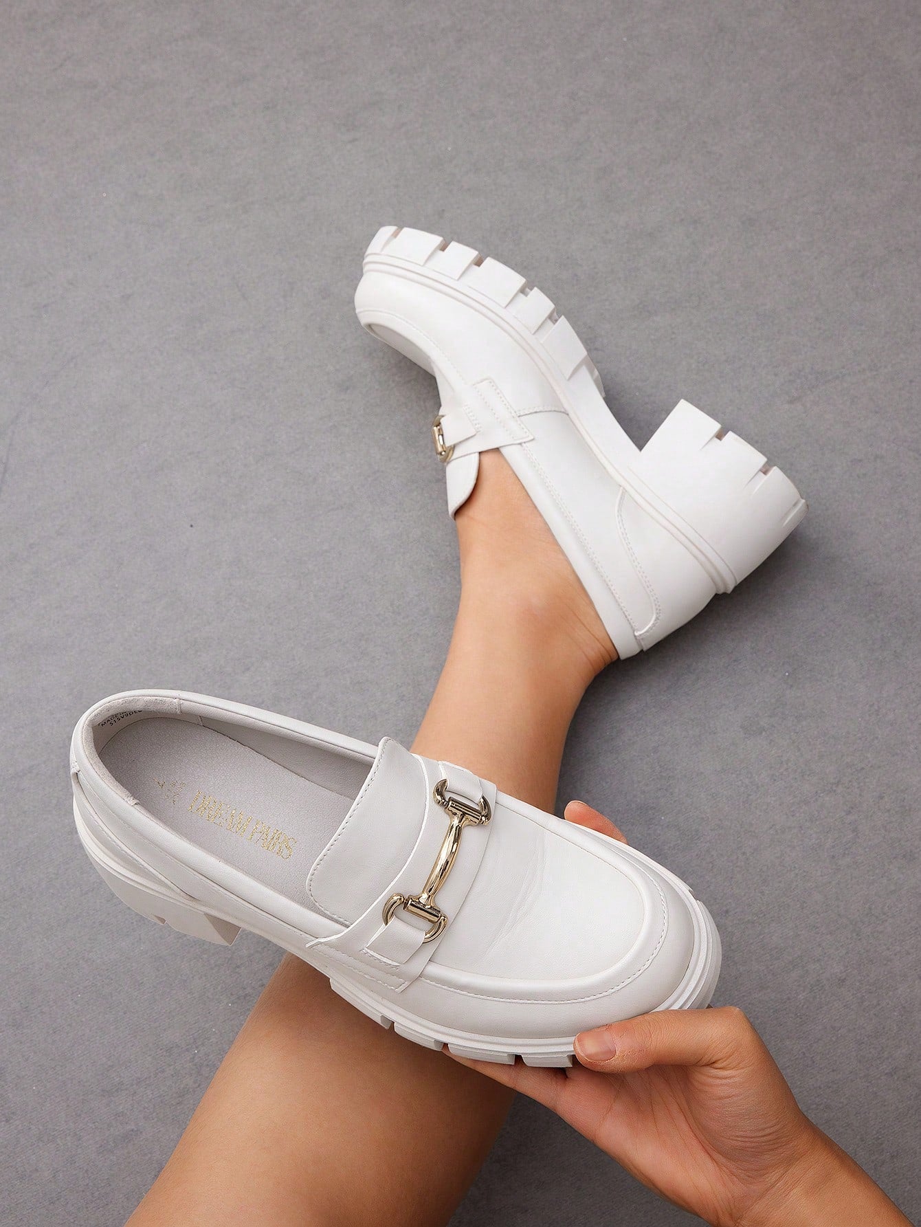 Women's Loafers Platform Chunky Loafers & Slip On Casual Leather Shoes