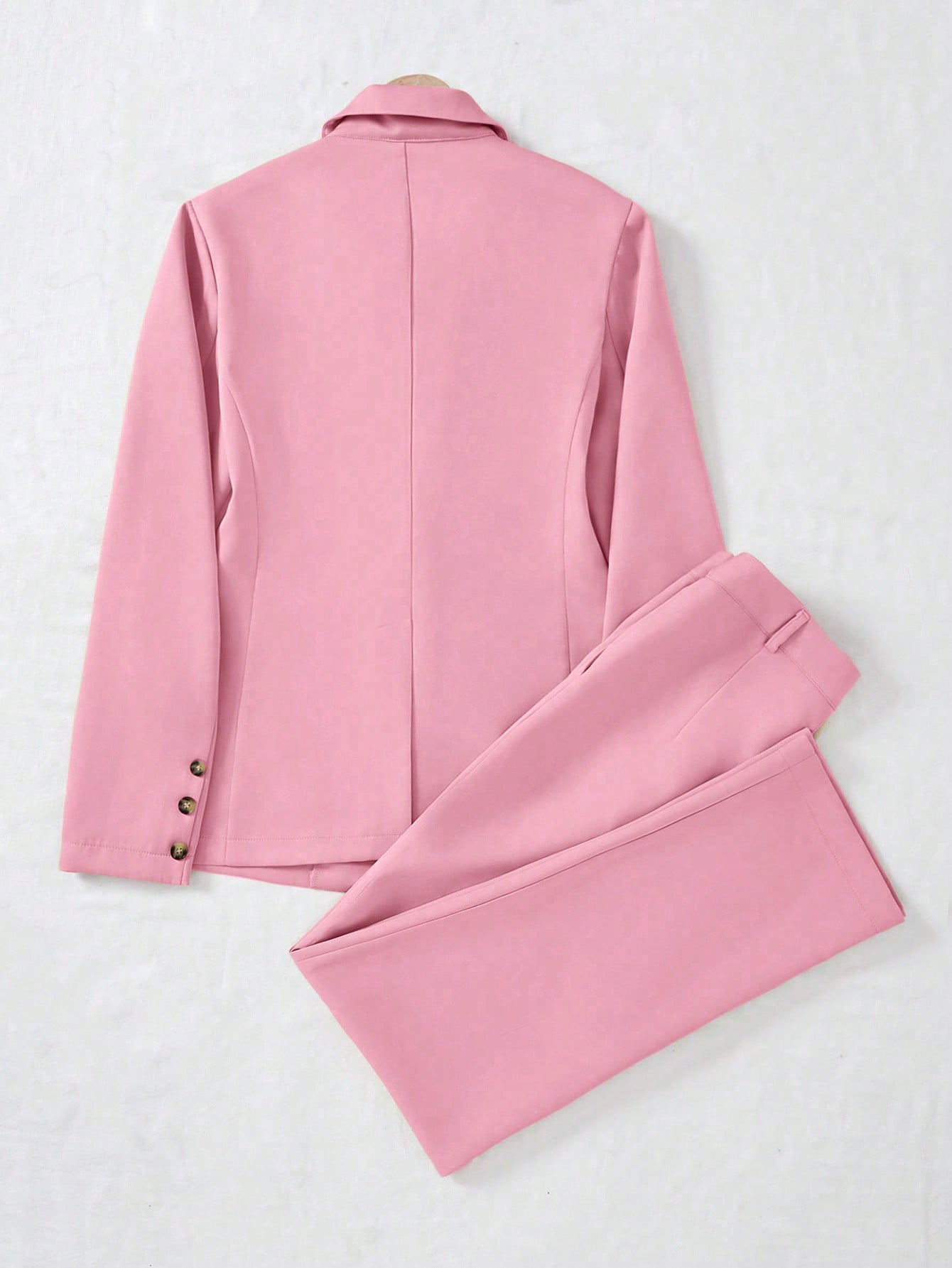 LUNE Solid Color Single-Breasted Long Sleeve Suit Jacket And Pants, Elegant Suit Set