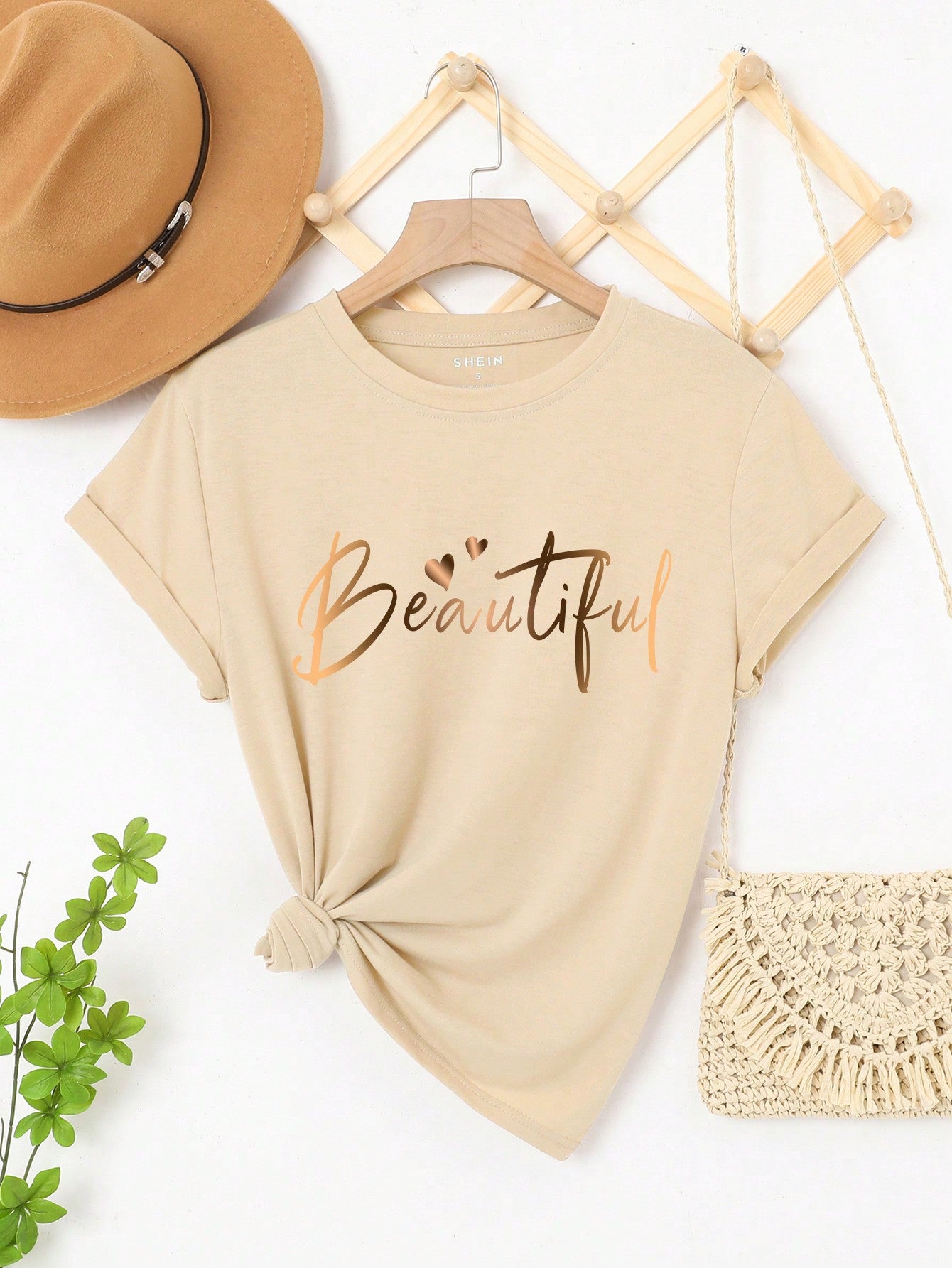 INAWLY Women's Letter Print Short Sleeve T-Shirt, Graphic Women Tee Graphic Tees Women Tops