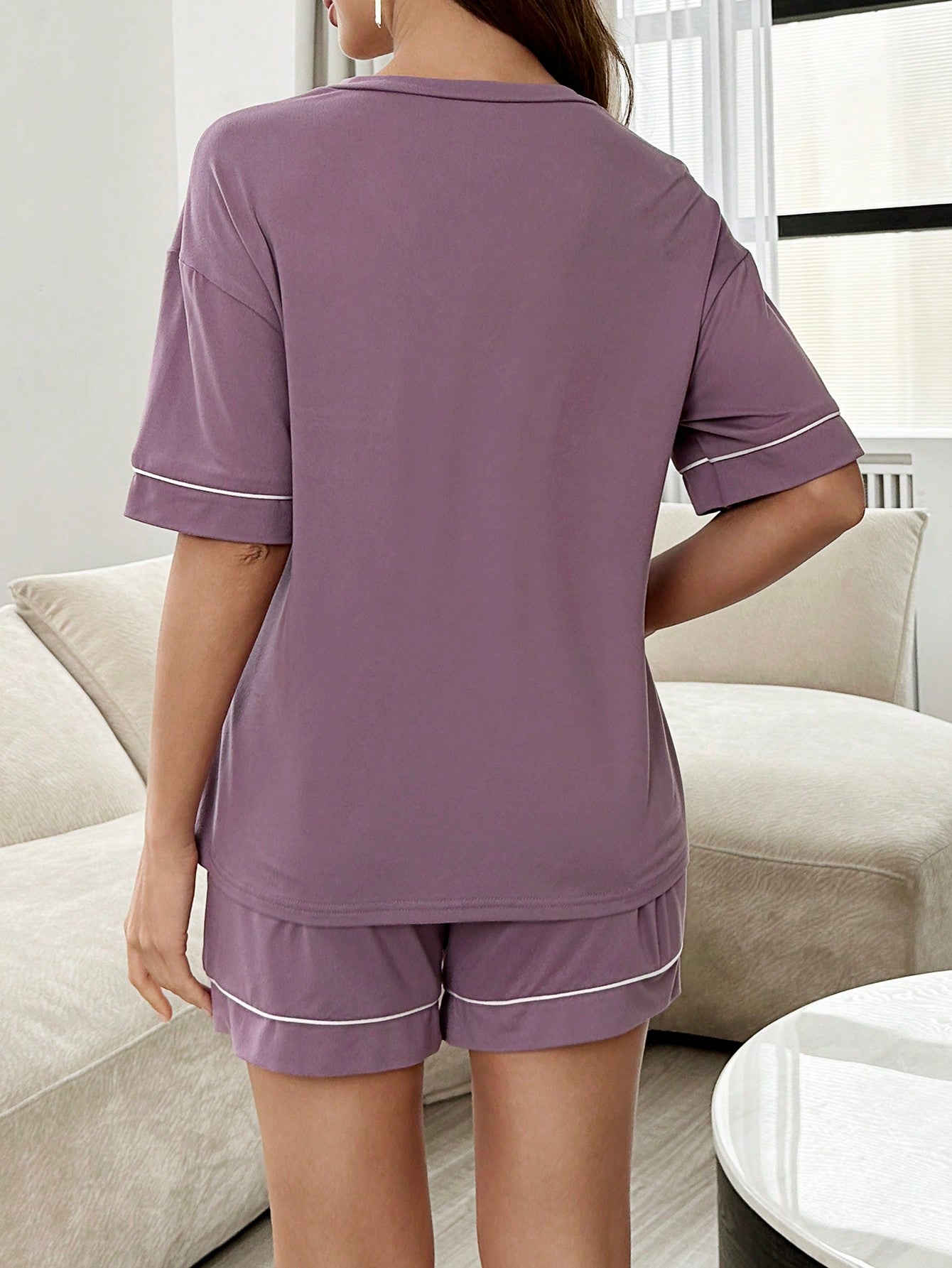 Underwear&Sleepwear Maternity Color Block Thin Border Pocket Letter Print Short Sleeve Shorts Maternity Homewear