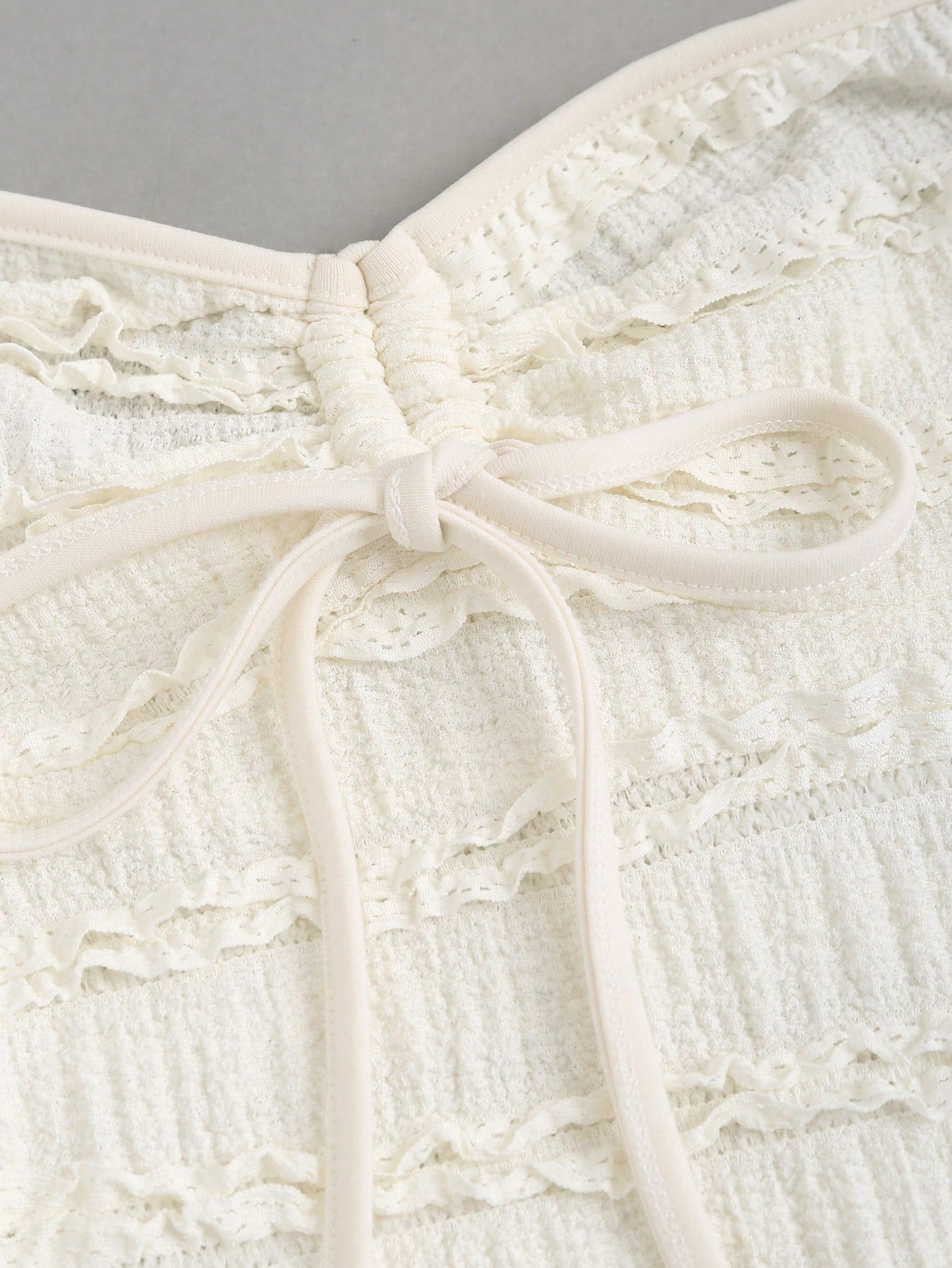 Sweetra Solid Color Drawstring Halter Backless Sexy Summer Tank Top