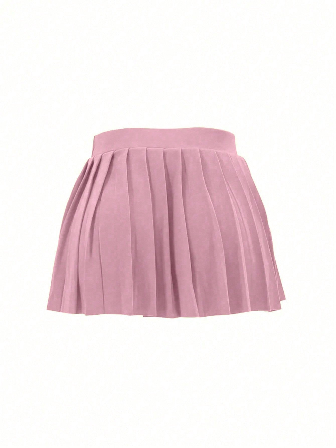 SXY Women's Solid Color Casual Daily Wear Pleated Skirt