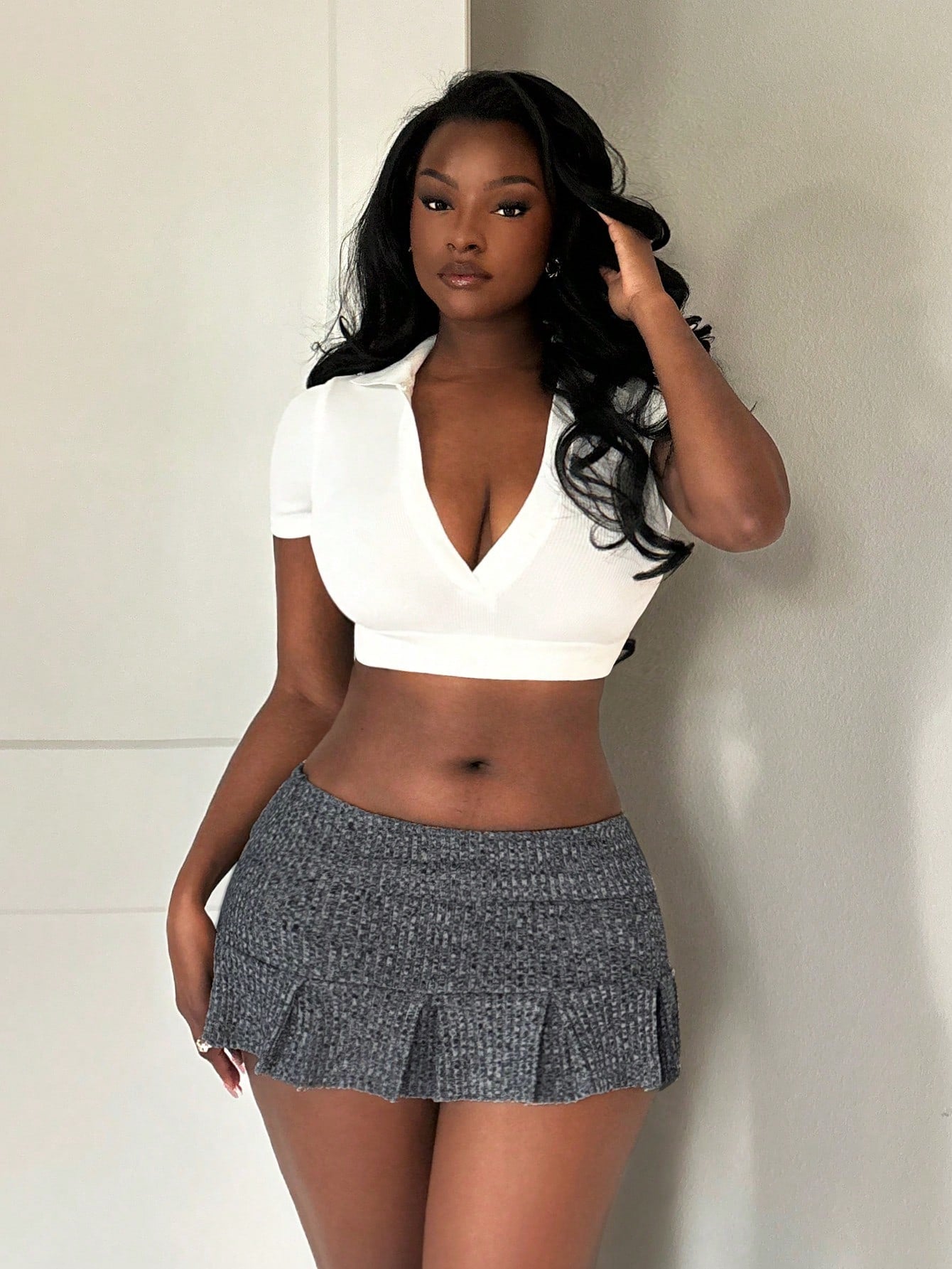 SXY Women's Summer Pleated Ultra Short Mini Skirt