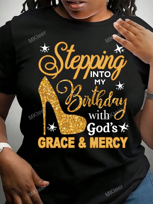 By God Spoiled By My Husband Letter Women Short Sleeve T-Shirt