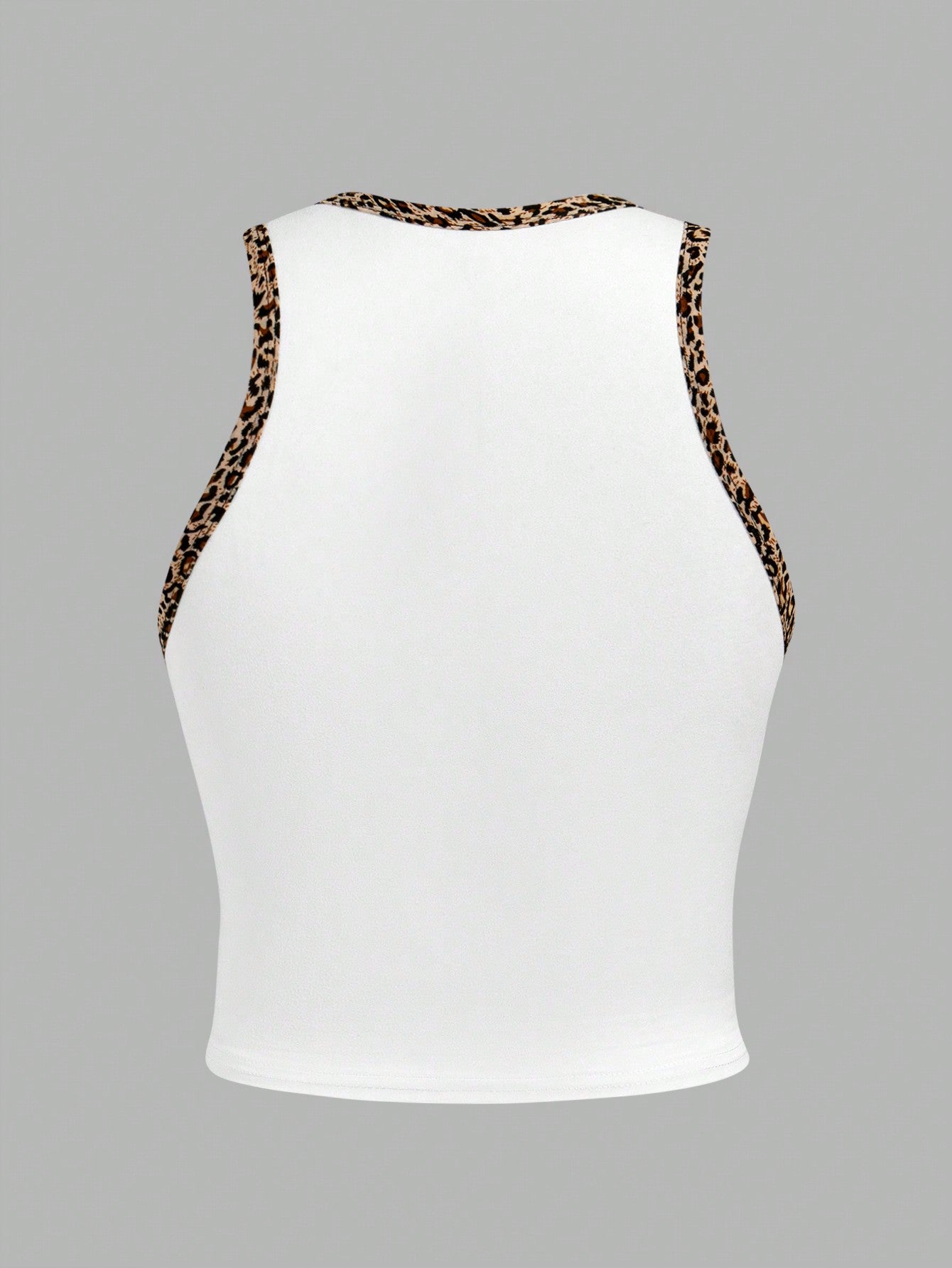 EZwear Pink Short Casual Leopard, Plaid, Striped Print Love Letter Pattern Round Neck Tank Top For Women, Summer