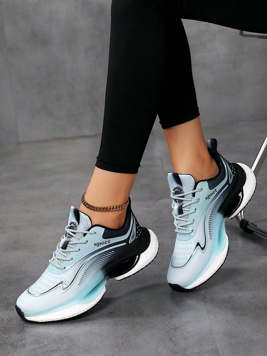 Women's Large Size Shoes (36-45) Spring And Autumn Mesh Sports Shoes, Ultra-Light, Shock-Absorbing, Running Shoes, White Laced Shoes