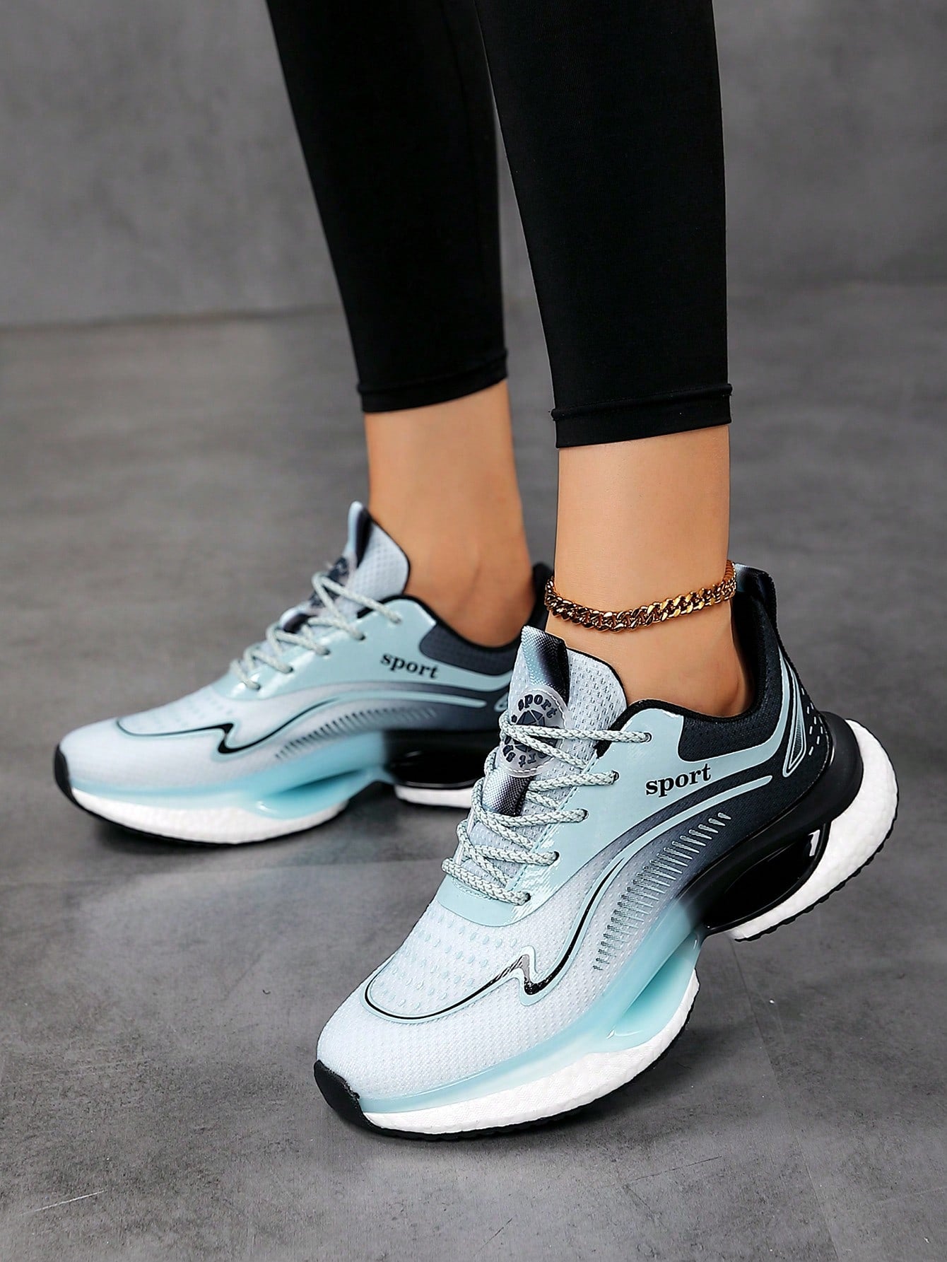 Women's Large Size Shoes (36-45) Spring And Autumn Mesh Sports Shoes, Ultra-Light, Shock-Absorbing, Running Shoes, White Laced Shoes