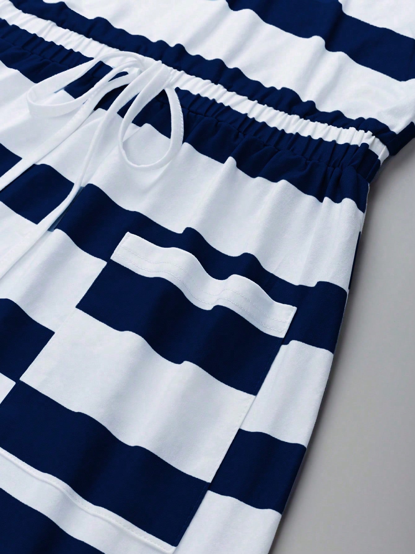 EMERY ROSE Women's Summer Striped Sleeveless Casual Dress With Waist Tie And Double Pockets