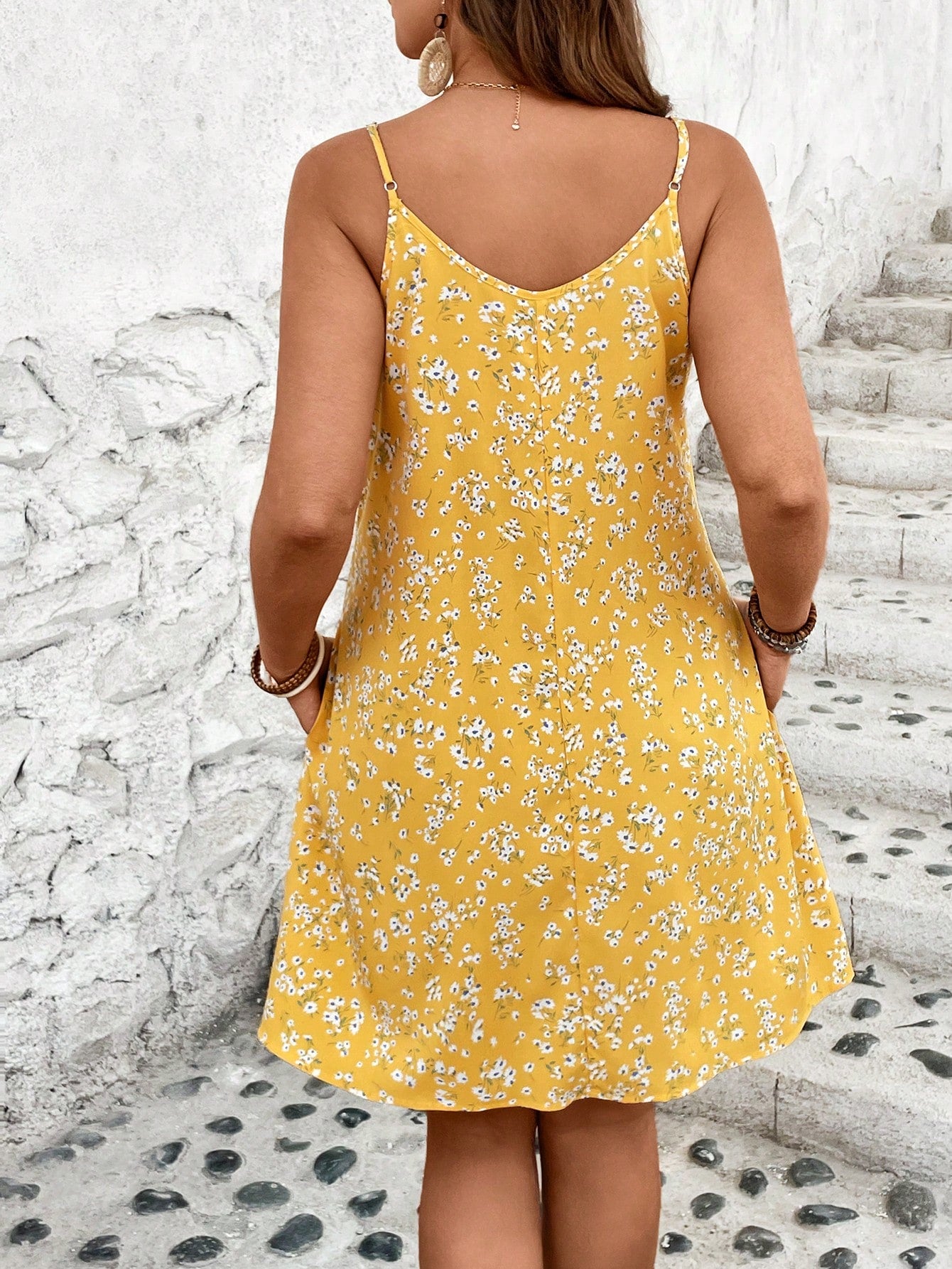 VCAY Plus Size Vacation Spaghetti Strap Dress