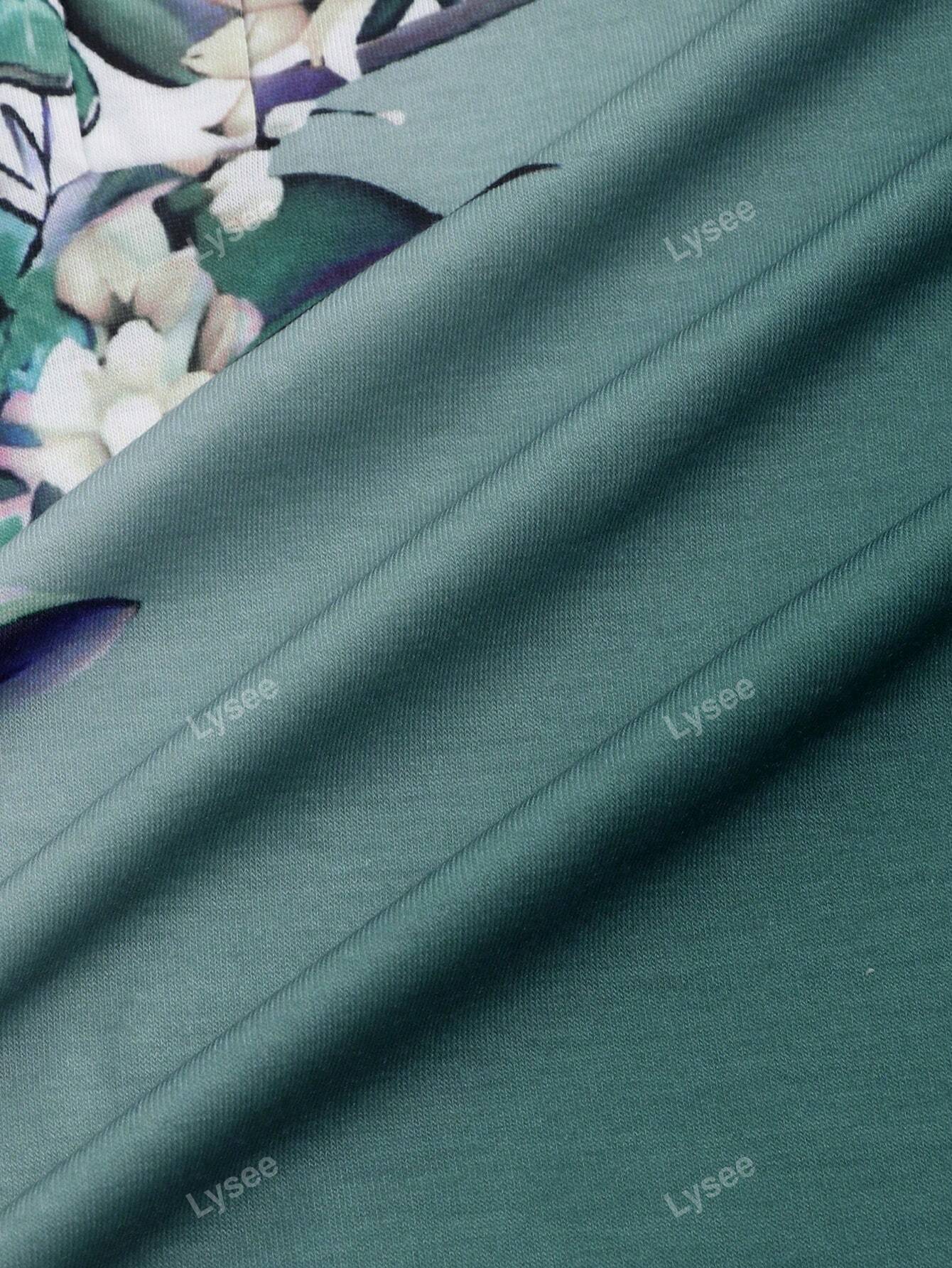 Casual Fashion Formal Button Short Sleeve Printed V-Neck Women T-Shirt