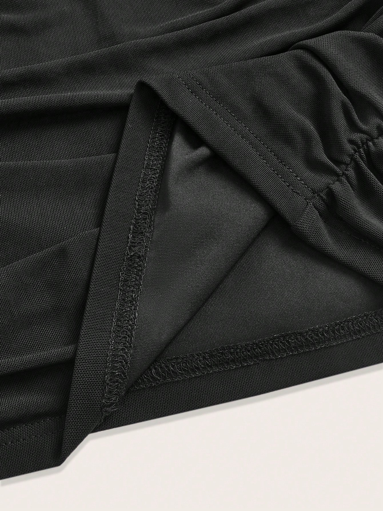 EZwear 2pcs Mesh Double Layer See-Through Bodycon Mini Skirt Set